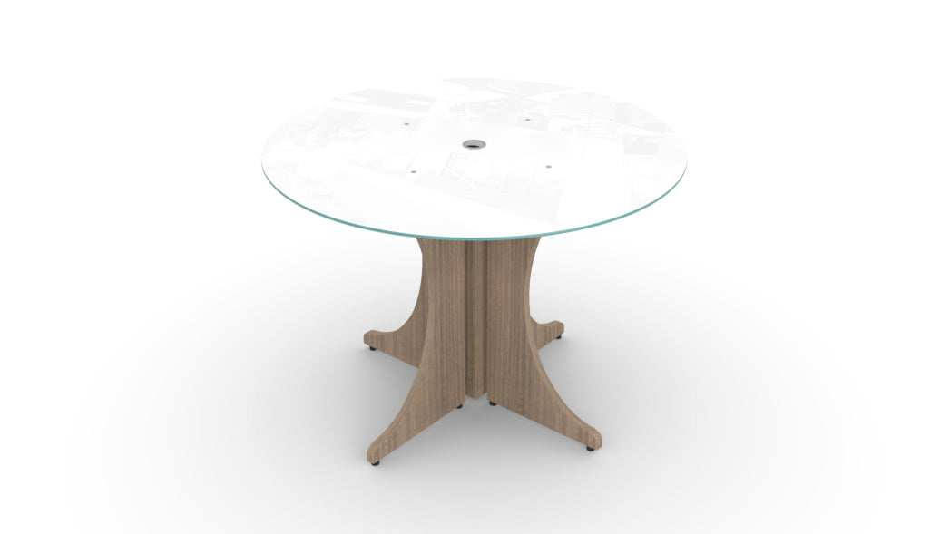 Potenza - 42" Round Glass Conference Table