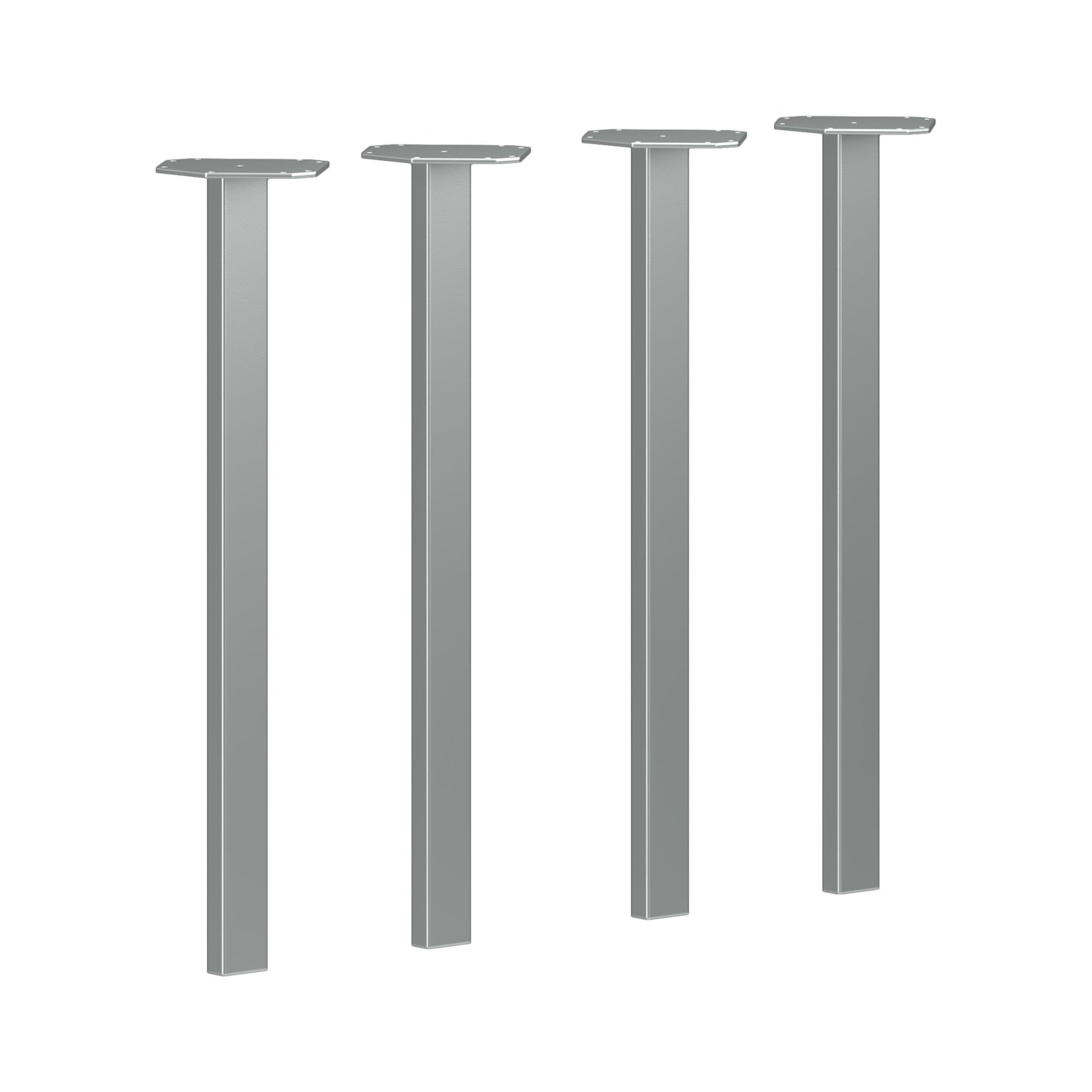 HON Coze Post Legs | U-Storage | 4-Pack | Silver Finish