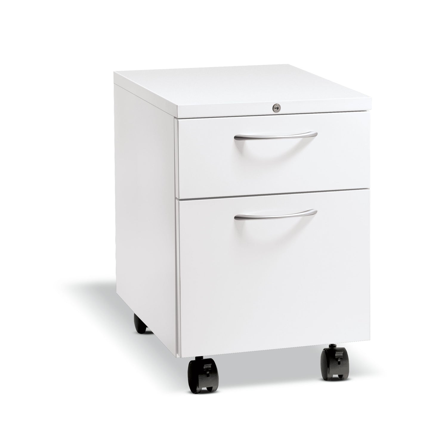 HON Flagship Mobile Pedestal | 1 Box / 1 File Drawer | 22"H x 15"W x 22-7/8"D | Designer White Finish | Arch Pulls