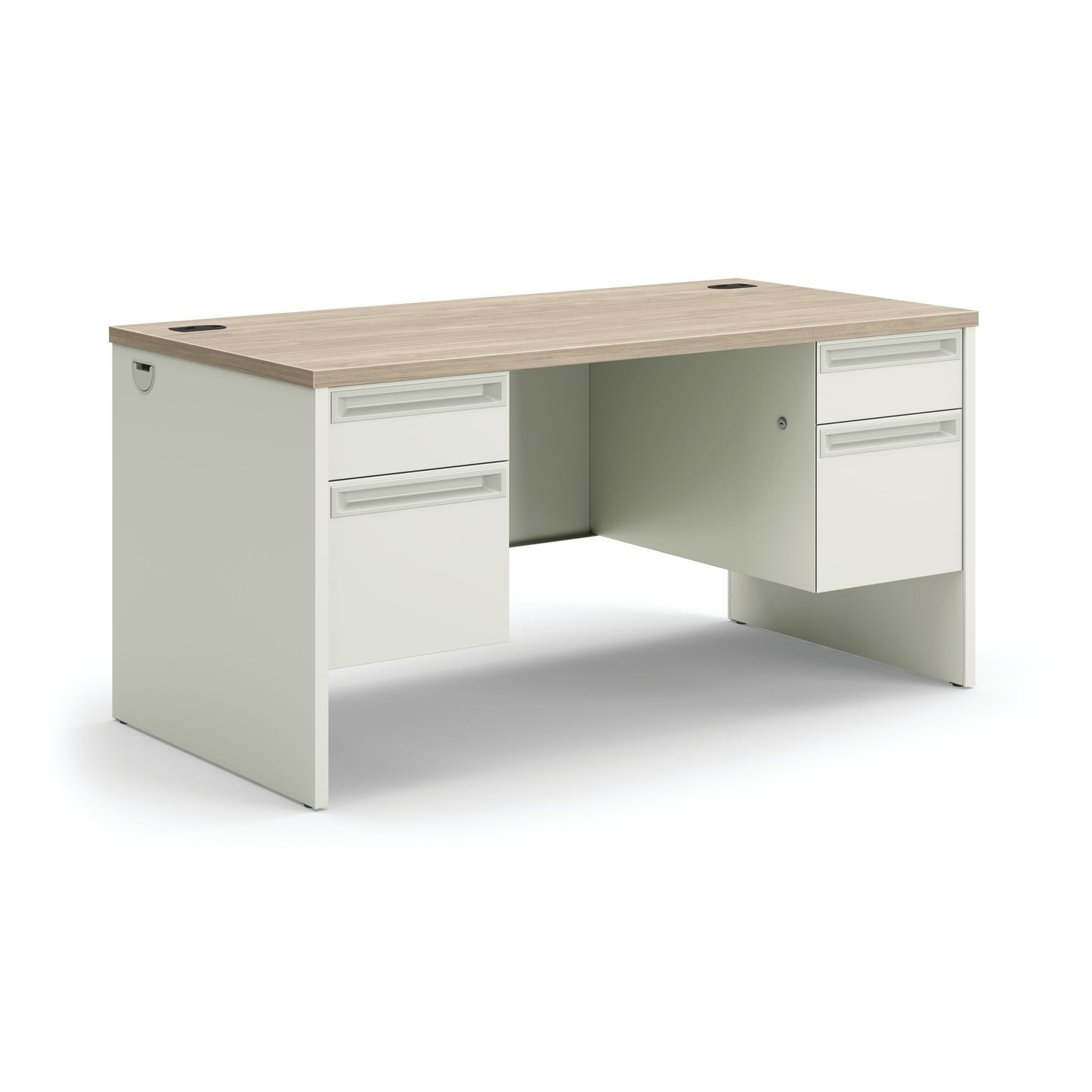 HON 38000 Series Double Pedestal Desk | 2 Box / 2 File Drawers | 60"W | Kingswood Walnut Laminate | Loft Finish