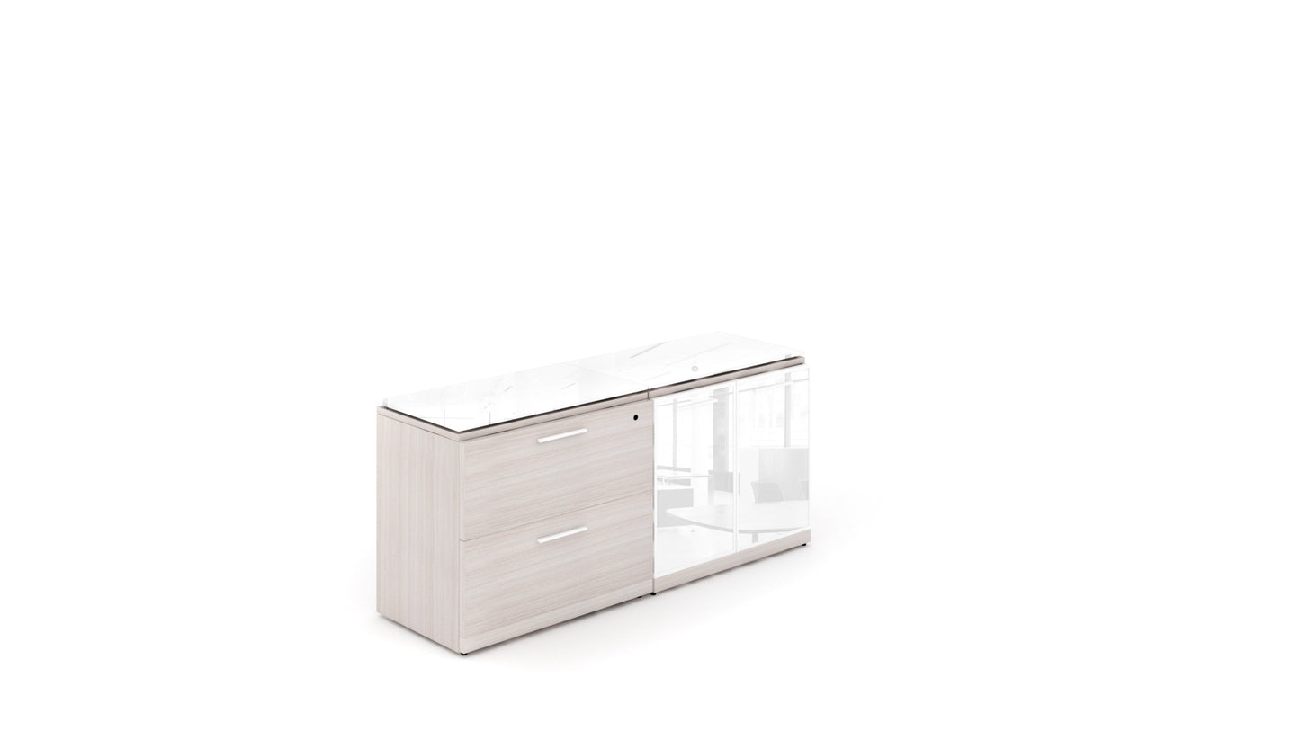 Potenza - Combo Credenza with Floating Glass Top