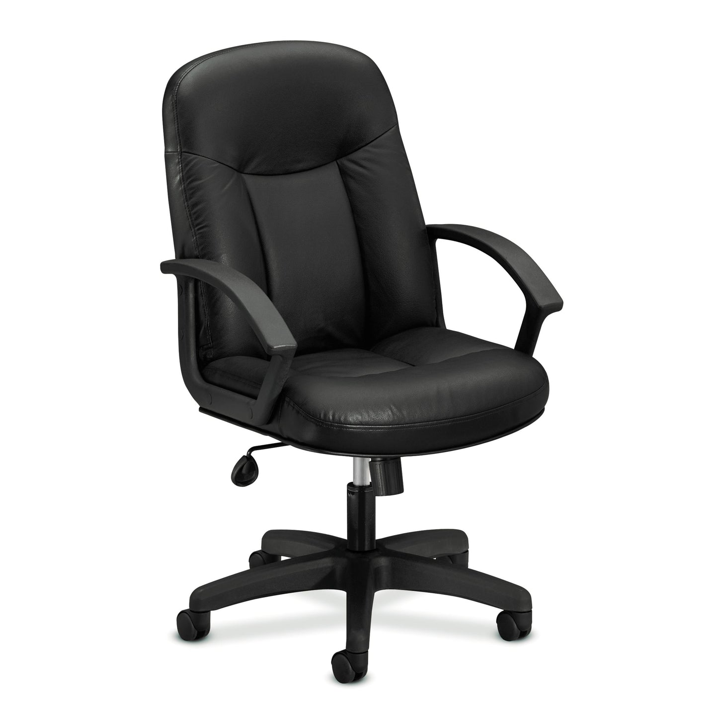 HON High-Back Executive Chair | Center-Tilt, Tension, Lock | Fixed Arms | Black Bonded Leather