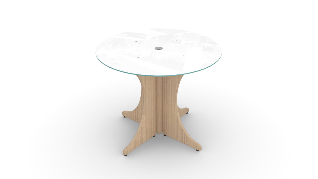 Potenza - 36" Round Glass Conference Table