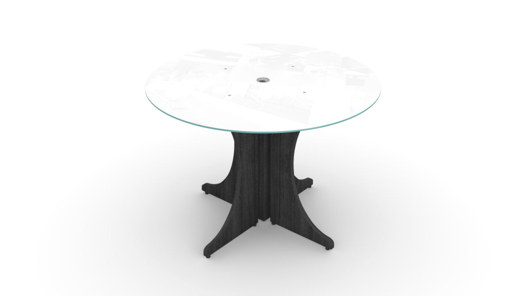 Potenza - 42" Round Glass Conference Table
