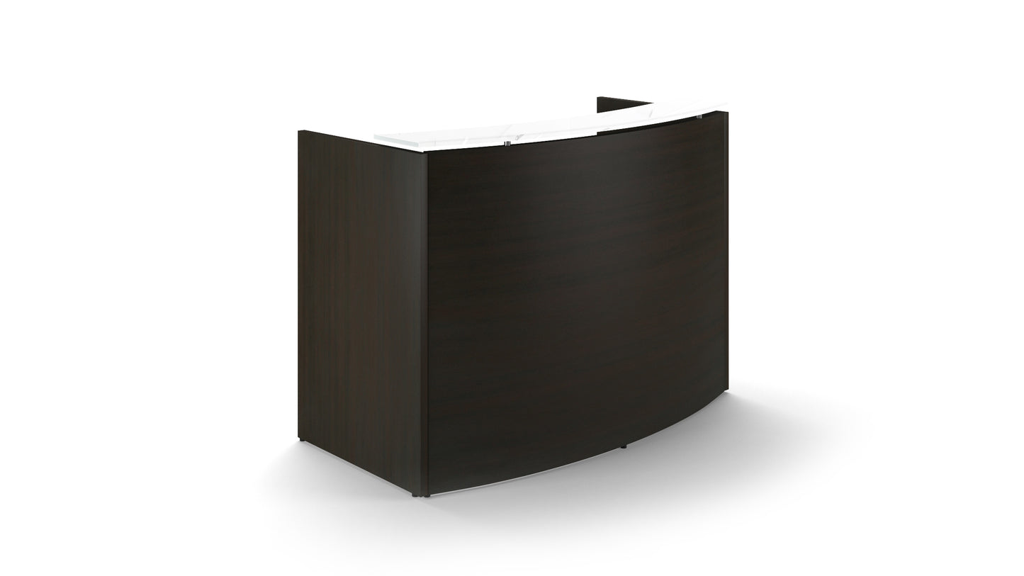Potenza - Reception Desk w/ White Glass Top