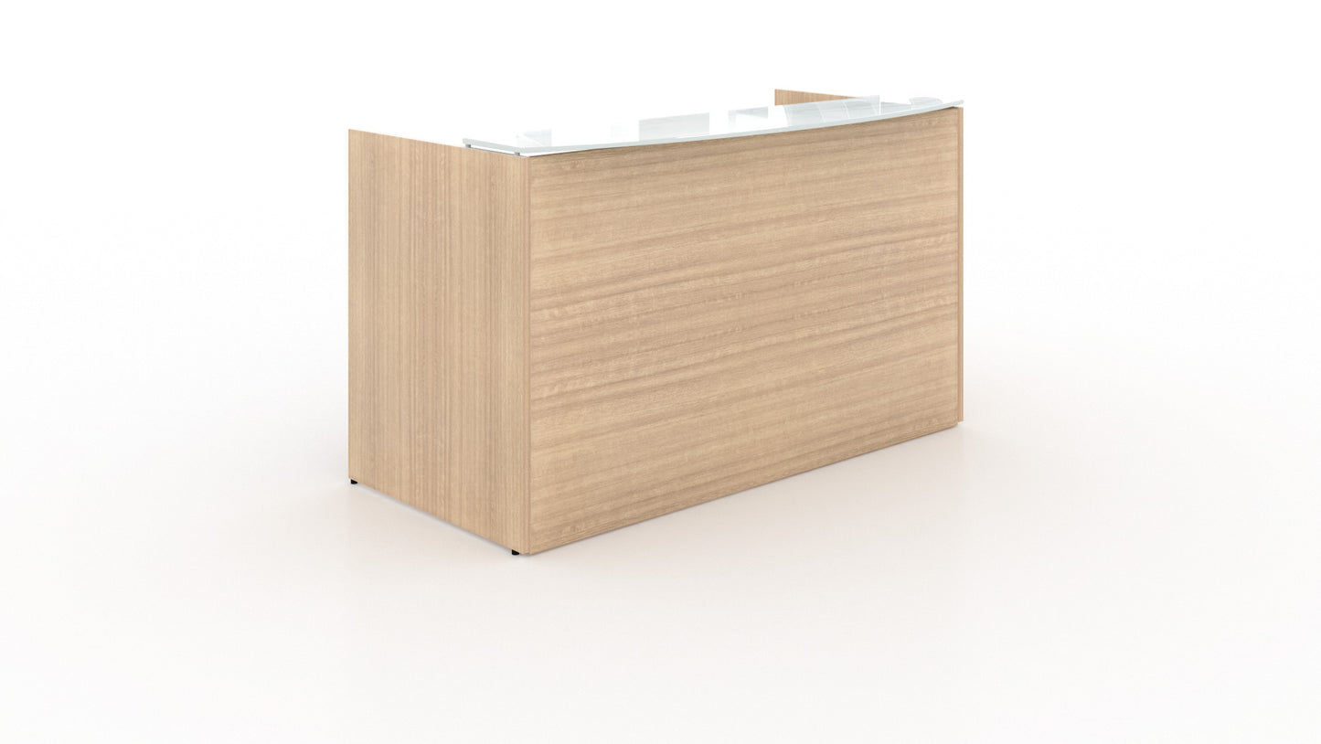 Potenza - Reception Desk w/ White Glass Top