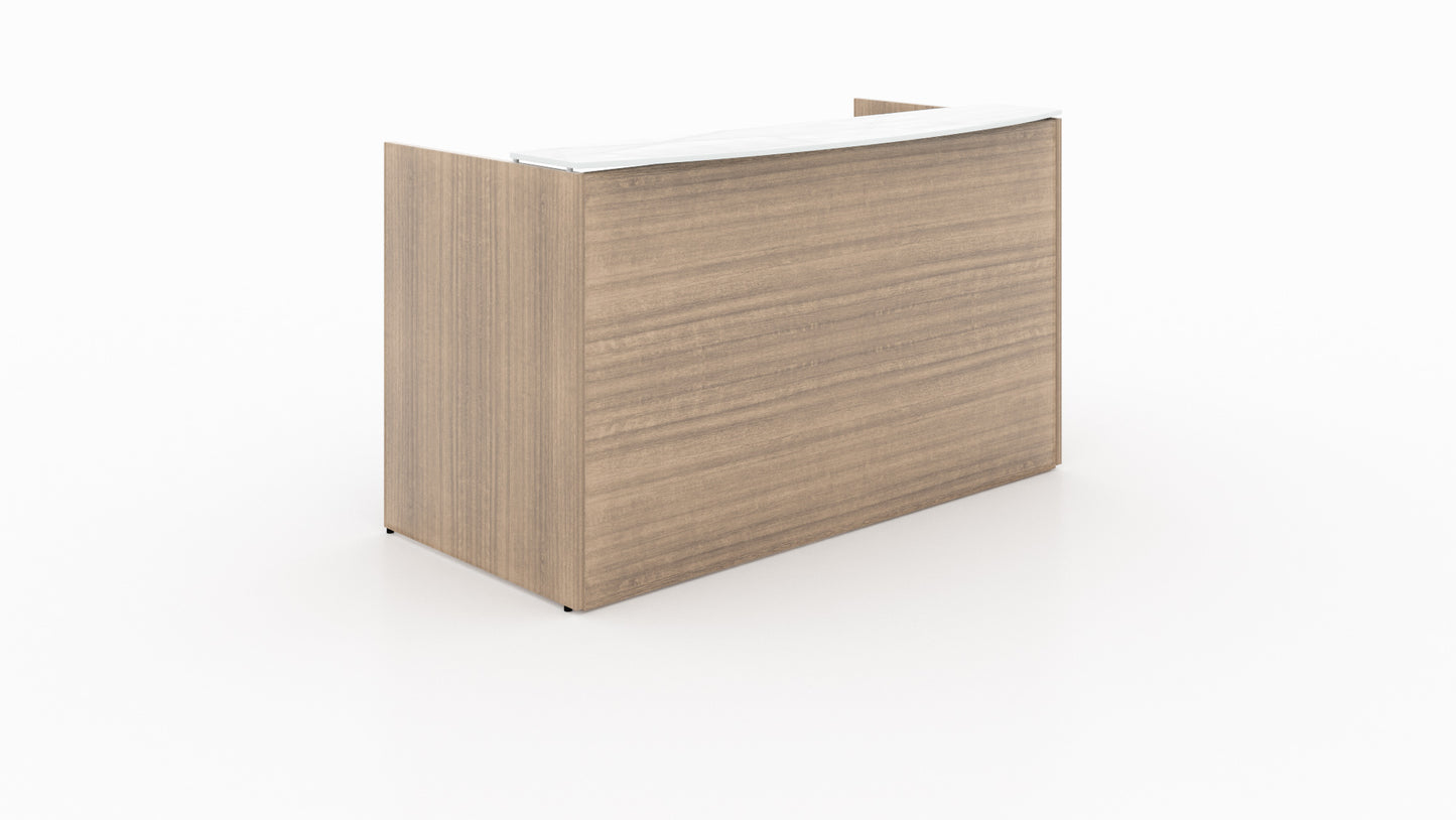 Potenza - Reception Desk w/ White Glass Top