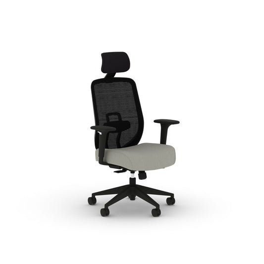 HON Altern Task Chair | Mesh Mid-Back | Height-Adjustable Arms | Black Frame | Fog Fabric