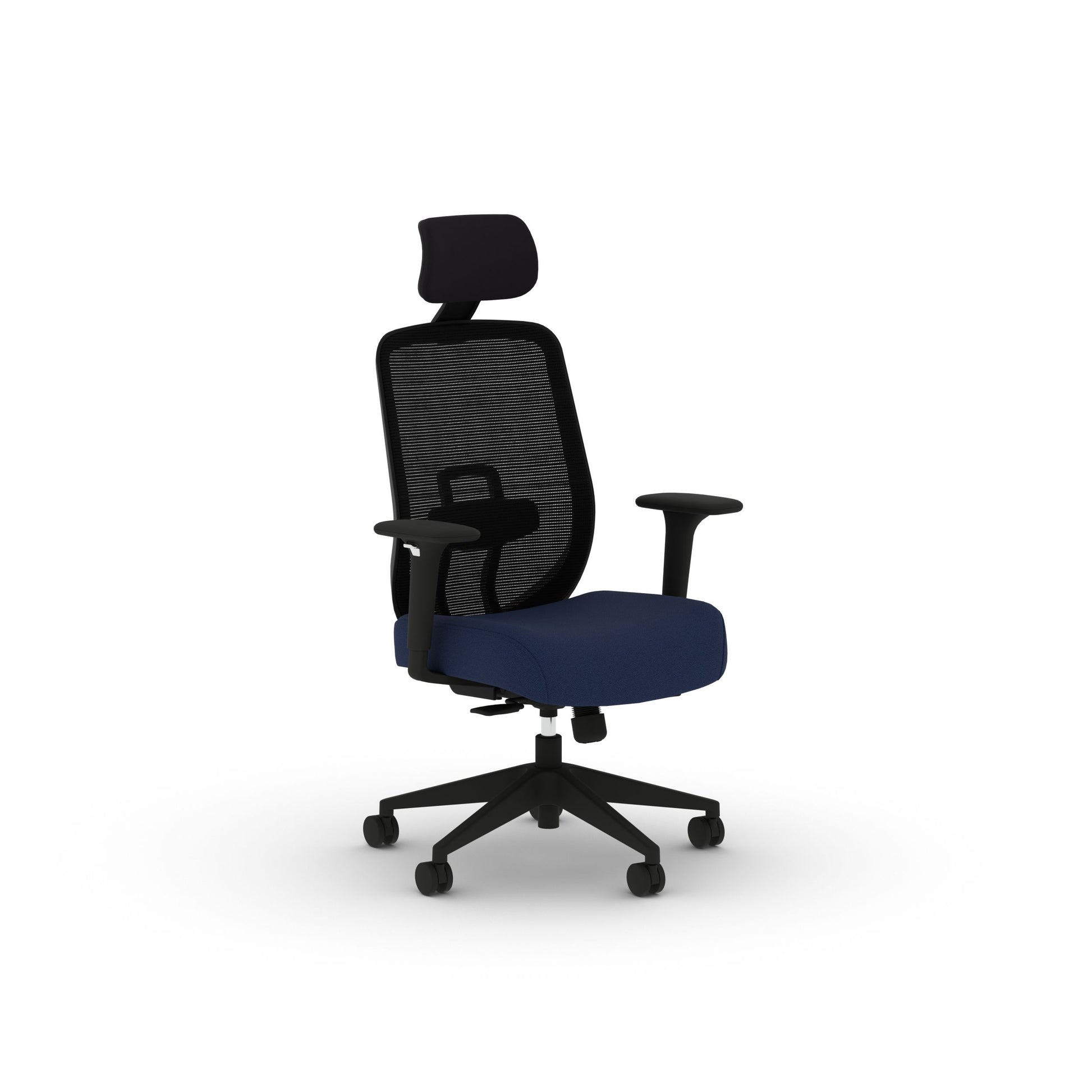 HON Altern Task Chair | Mesh Mid-Back | Height-Adjustable Arms | Black Frame | Indigo Fabric