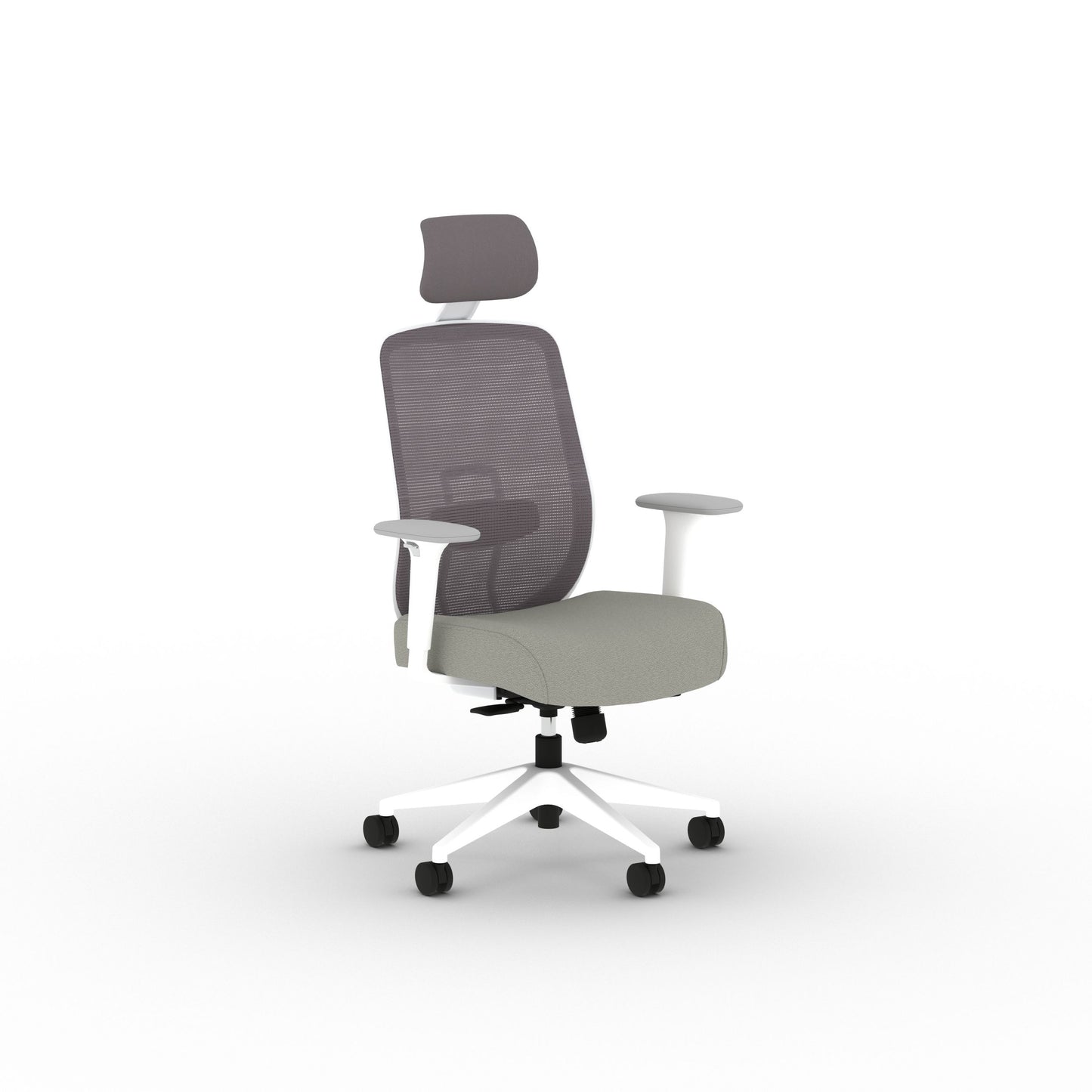 HON Altern Task Chair | Mesh Mid-Back | Height-Adjustable Arms | White Frame | Fog Fabric