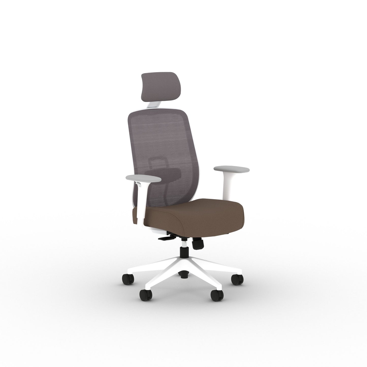 HON Altern Task Chair | Mesh Mid-Back | Height-Adjustable Arms | White Frame | Bark Fabric