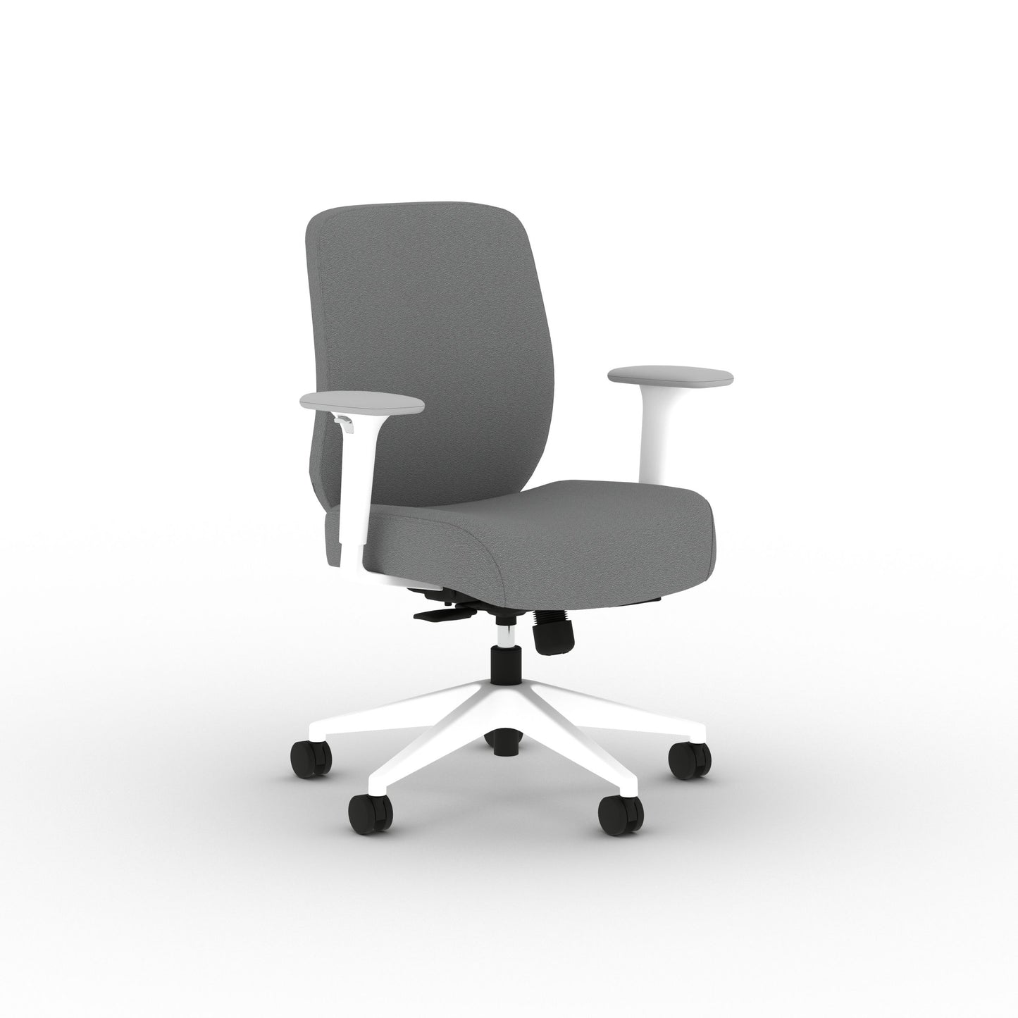 HON Altern Task Chair | Upholstered Low-Back | Height-Adjustable Arms | Designer White Frame | Frost Fabric