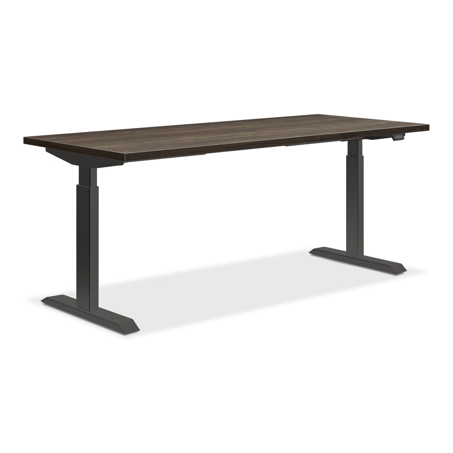 HON Coze Worksurface with Coordinate Height Adjustable Base | 54"W x 24"D | Florence Walnut Laminate