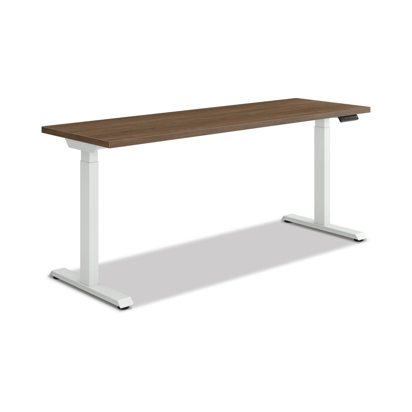 HON Coordinate Height-Adjustable Desk | 2-Stage Base | 70"W X 22"D | Pinnacle Laminate | Designer White Base