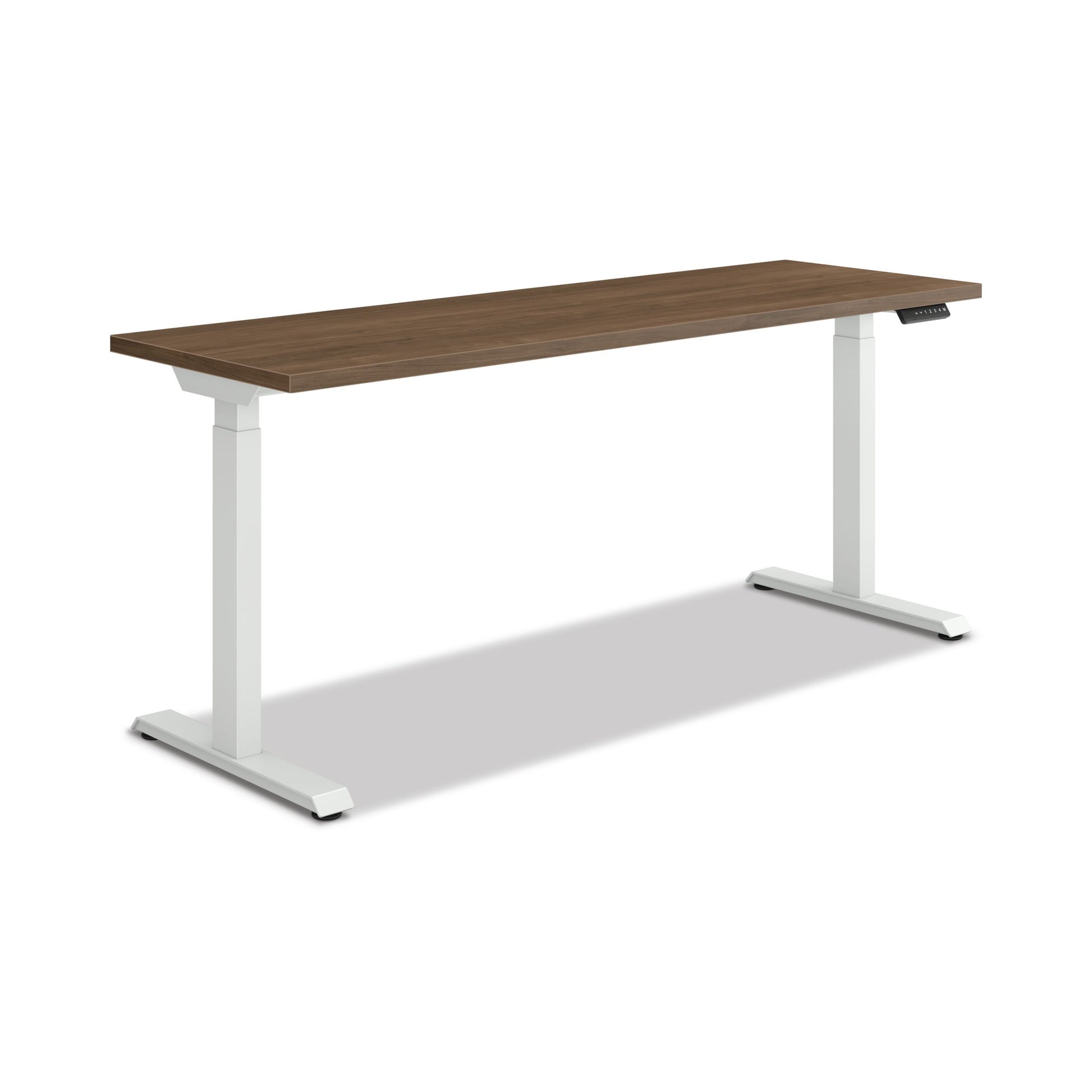 HON Coordinate Height-Adjustable Desk | 2-Stage Base | 70"W X 22"D | Pinnacle Laminate | Designer White Base