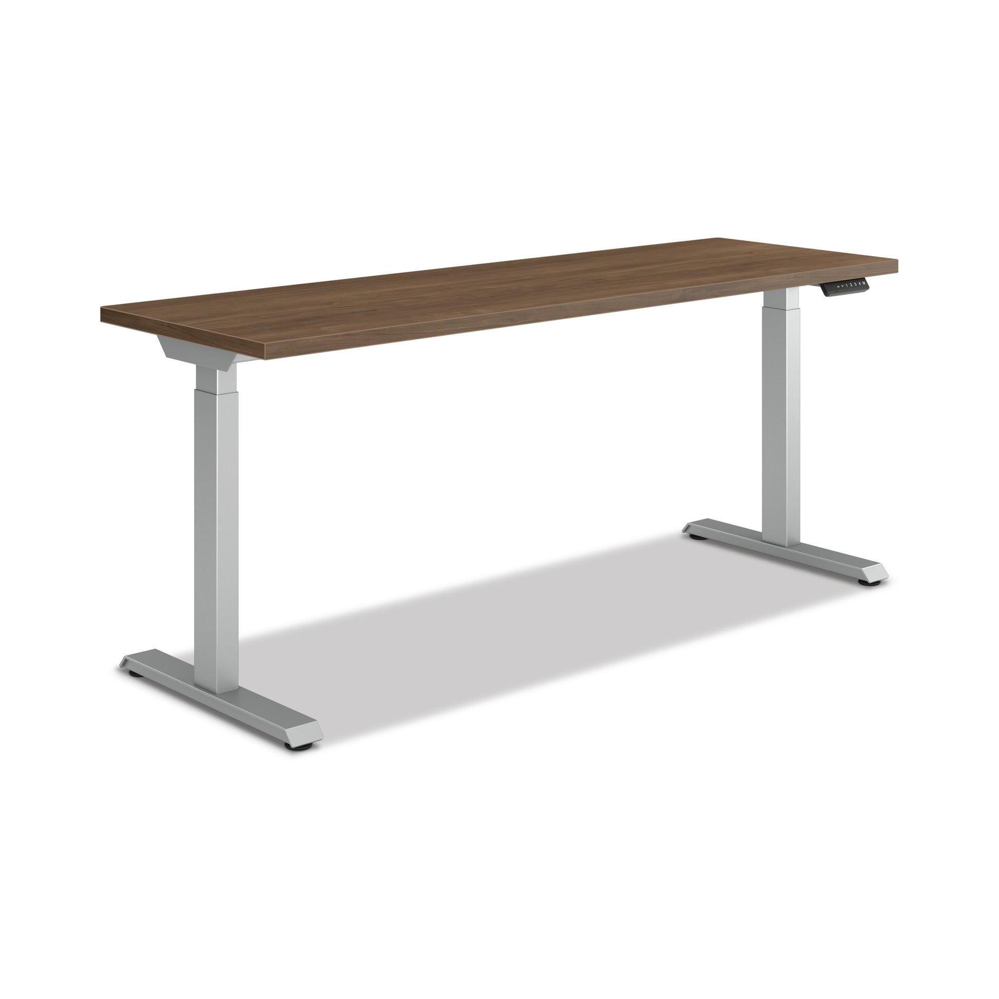 HON Coordinate Height-Adjustable Desk | 2-Stage Base | 70"W X 22"D | Pinnacle Laminate | Silver Base