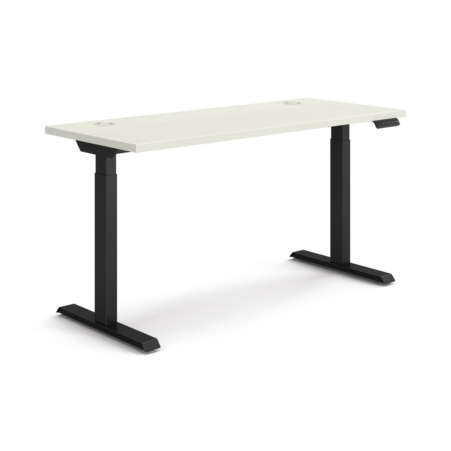 HON Coordinate Height-Adjustable Desk | 2-Stage Base | 58"W X 22"D | Silver Mesh Laminate | Black Base