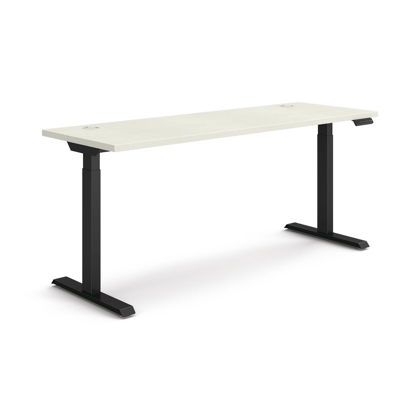 HON Coordinate Height-Adjustable Desk | 2-Stage Base | 70"W X 22"D | Silver Mesh Laminate | Black Base