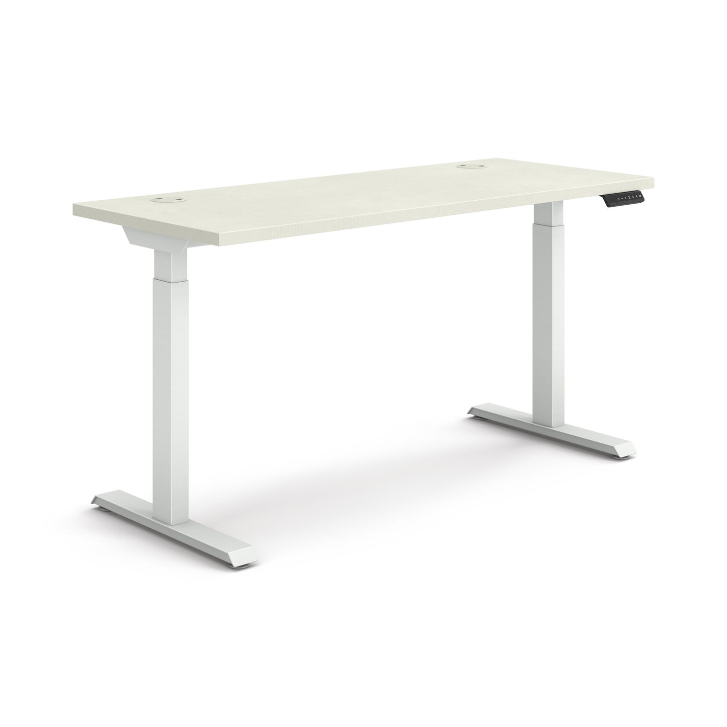 HON Coordinate Height-Adjustable Desk | 2-Stage Base | 58"W X 22"D | Silver Mesh Laminate | Designer White Base