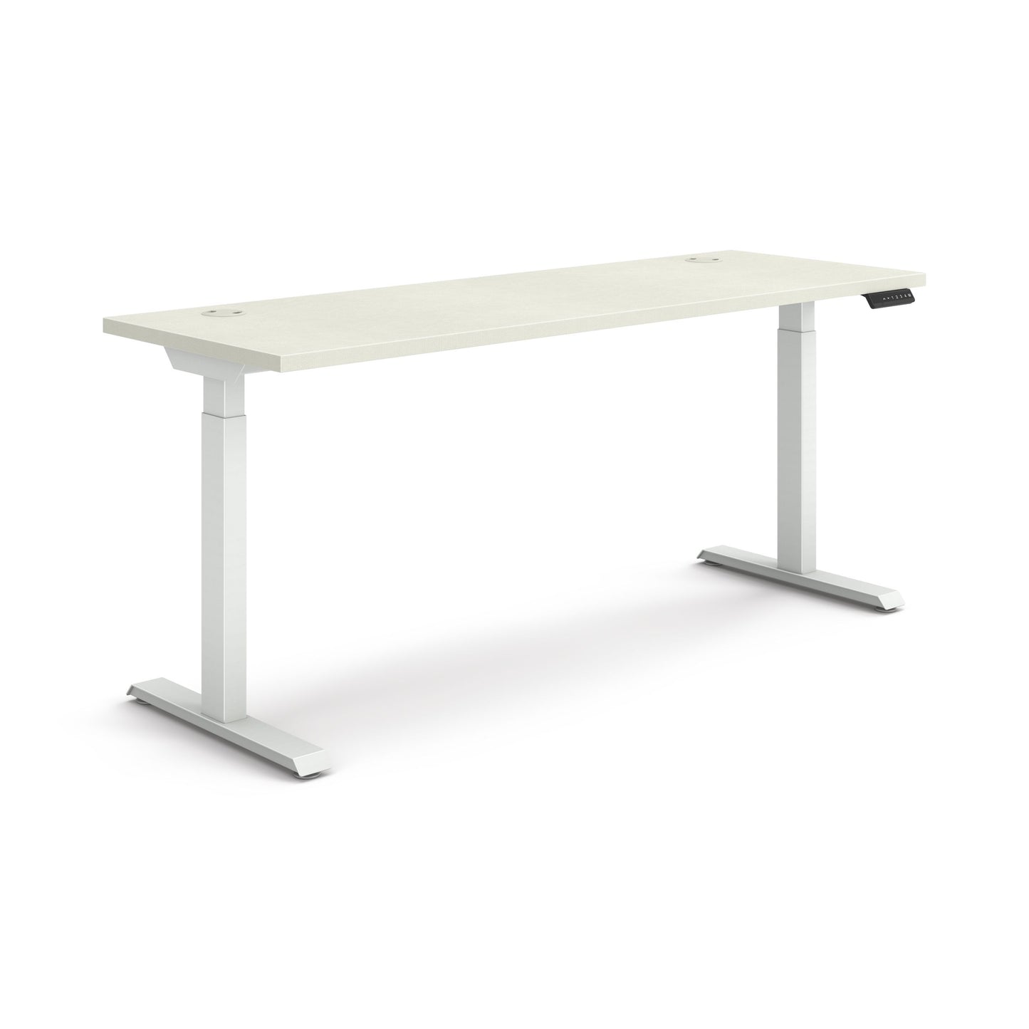 HON Coordinate Height-Adjustable Desk | 2-Stage Base | 70"W X 22"D | Silver Mesh Laminate | Designer White Base