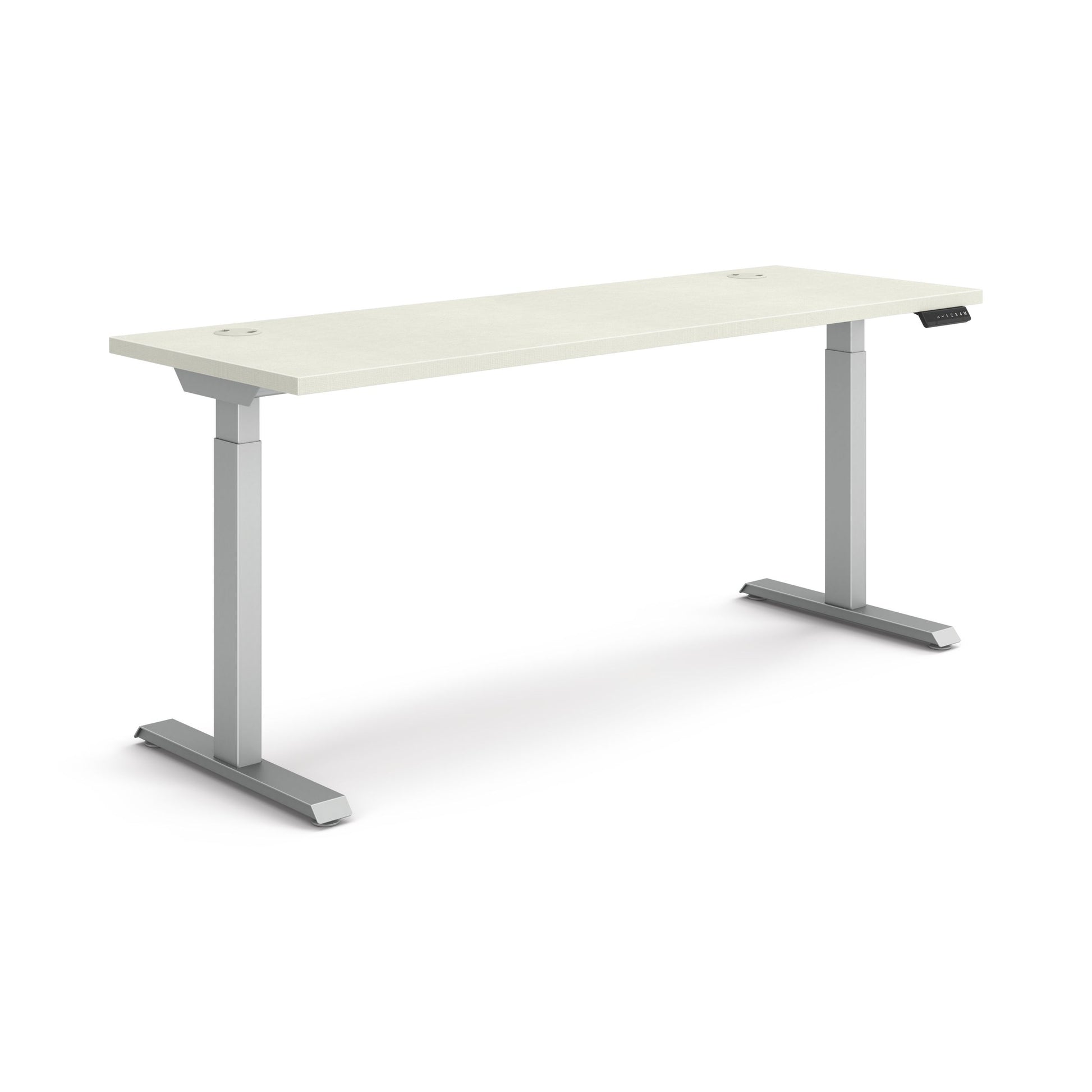 HON Coordinate Height-Adjustable Desk | 2-Stage Base | 70"W X 22"D | Silver Mesh Laminate | Silver Base