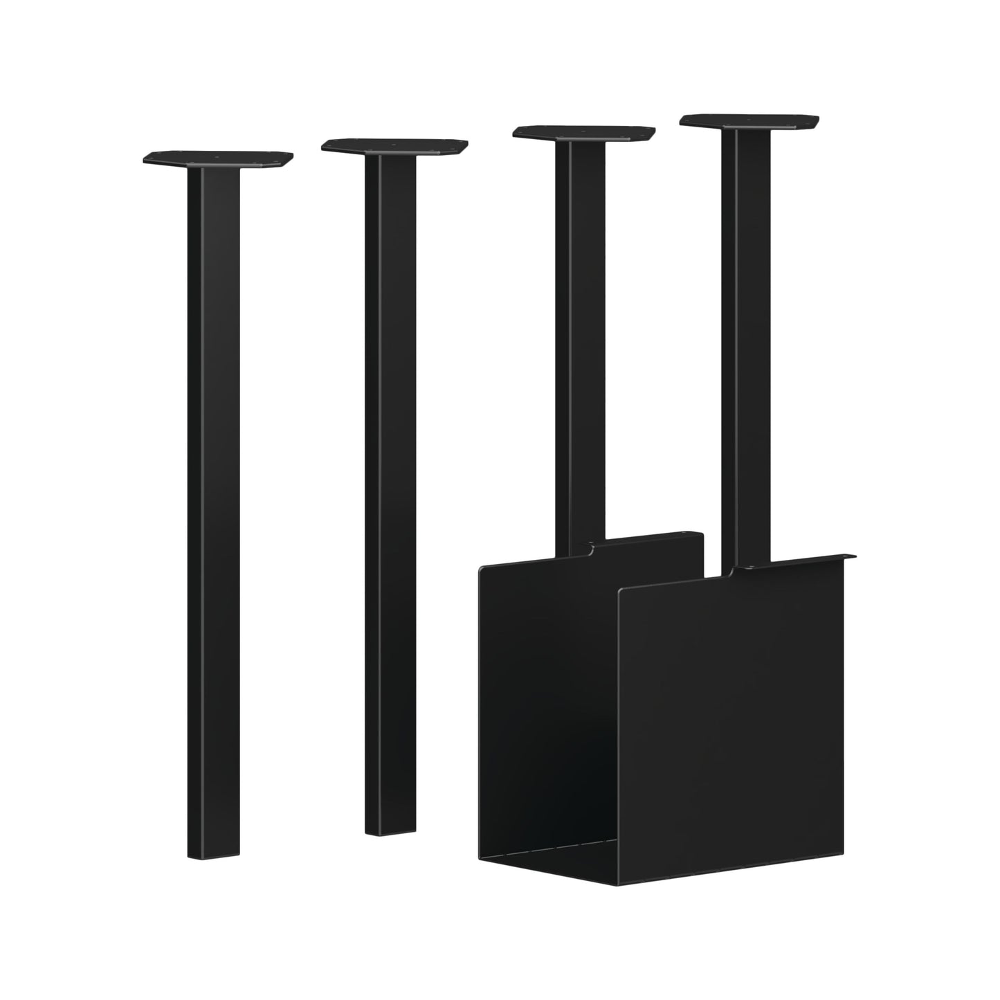 HON Coze Post Legs | U-Storage | 4-Pack | Black Finish