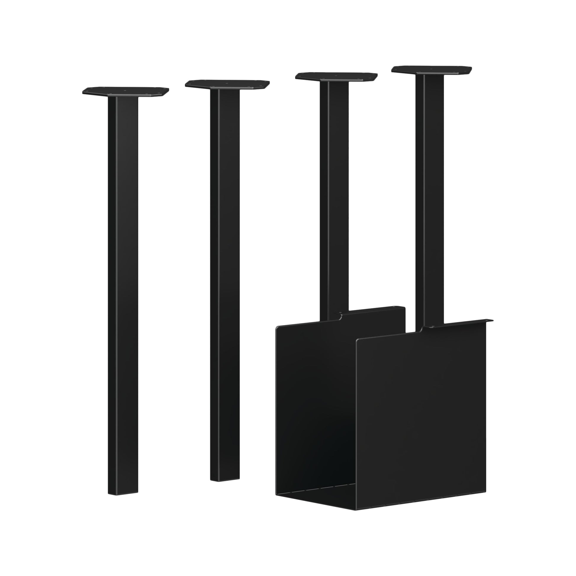 HON Coze Post Legs | U-Storage | 4-Pack | Black Finish