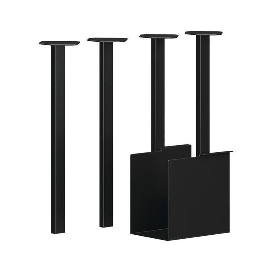 HON Coze Post Legs | U-Storage | 4-Pack | Black Finish