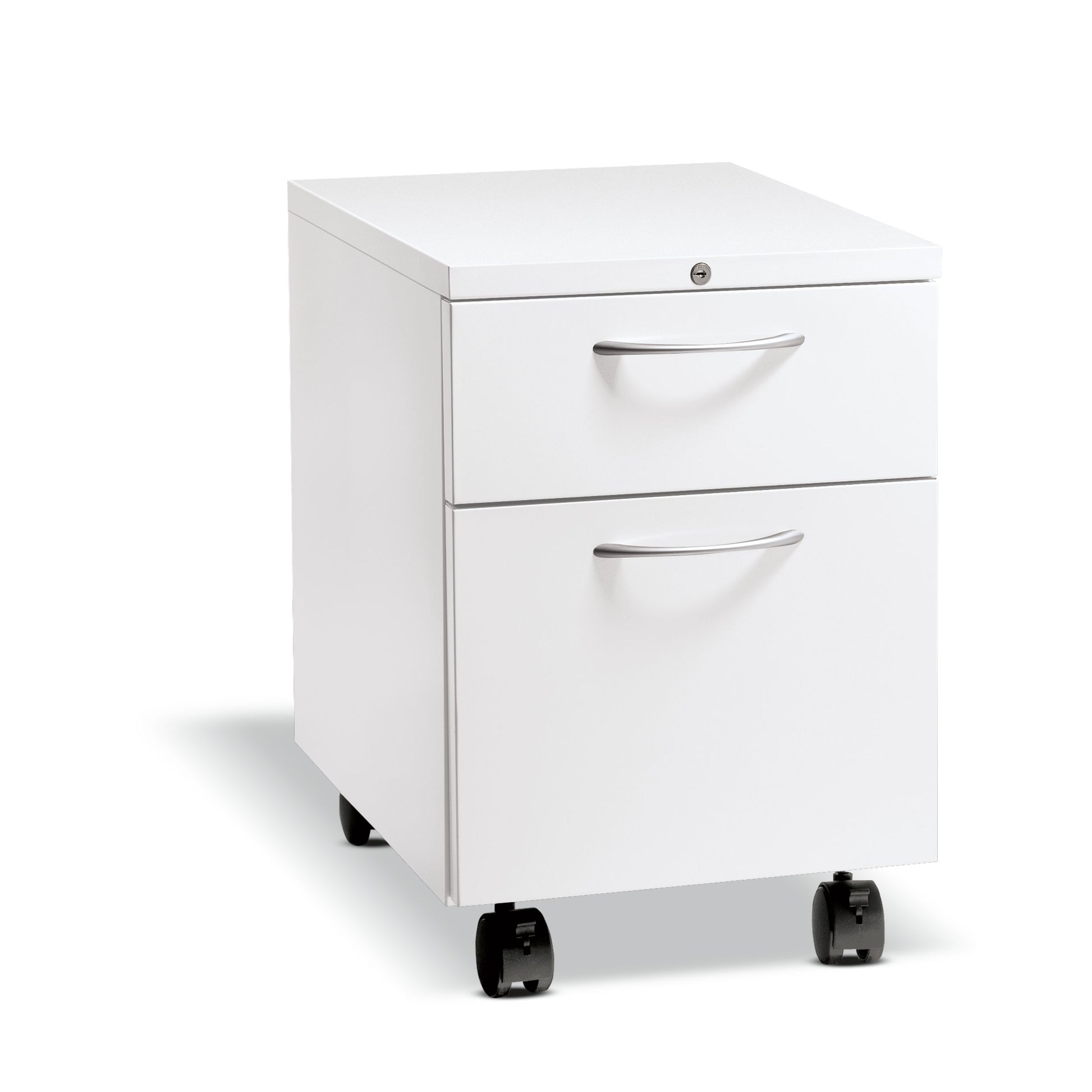 HON Flagship Mobile Pedestal | 1 Box / 1 File Drawer | 22"H x 15"W x 22-7/8"D | Designer White Finish | Arch Pulls
