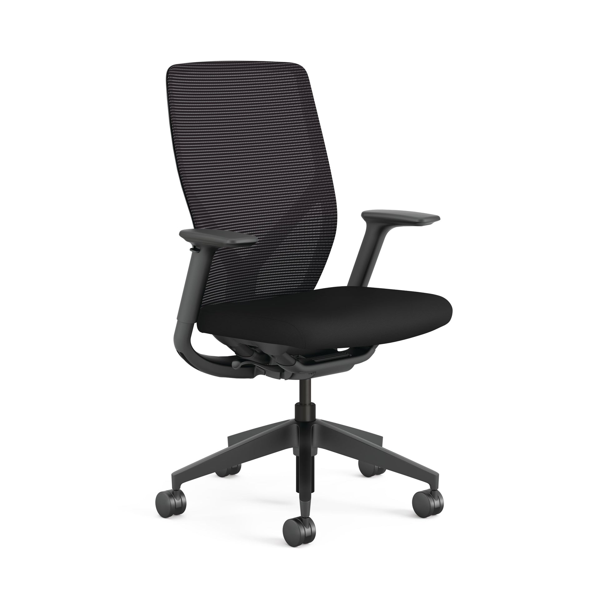 HON Flexion Mesh Back Task Chair | Height-Adjustable Arms | Black Mesh | Black Seat Fabric