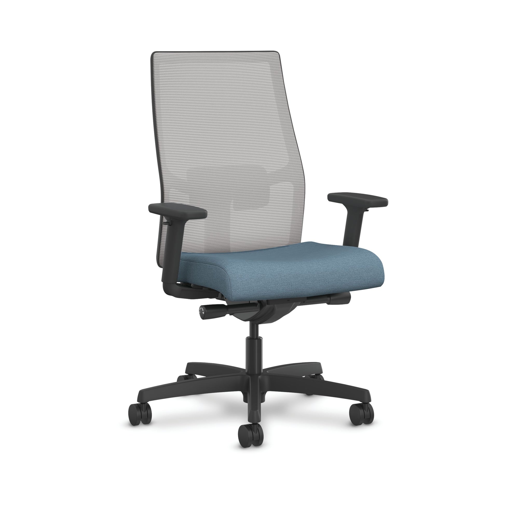 HON Ignition 2.0 Mesh Office Chair | Mid-Back | Mesh Back | Synchro-Tilt | Carolina Seat Fabric | Fog Mesh | Black Frame