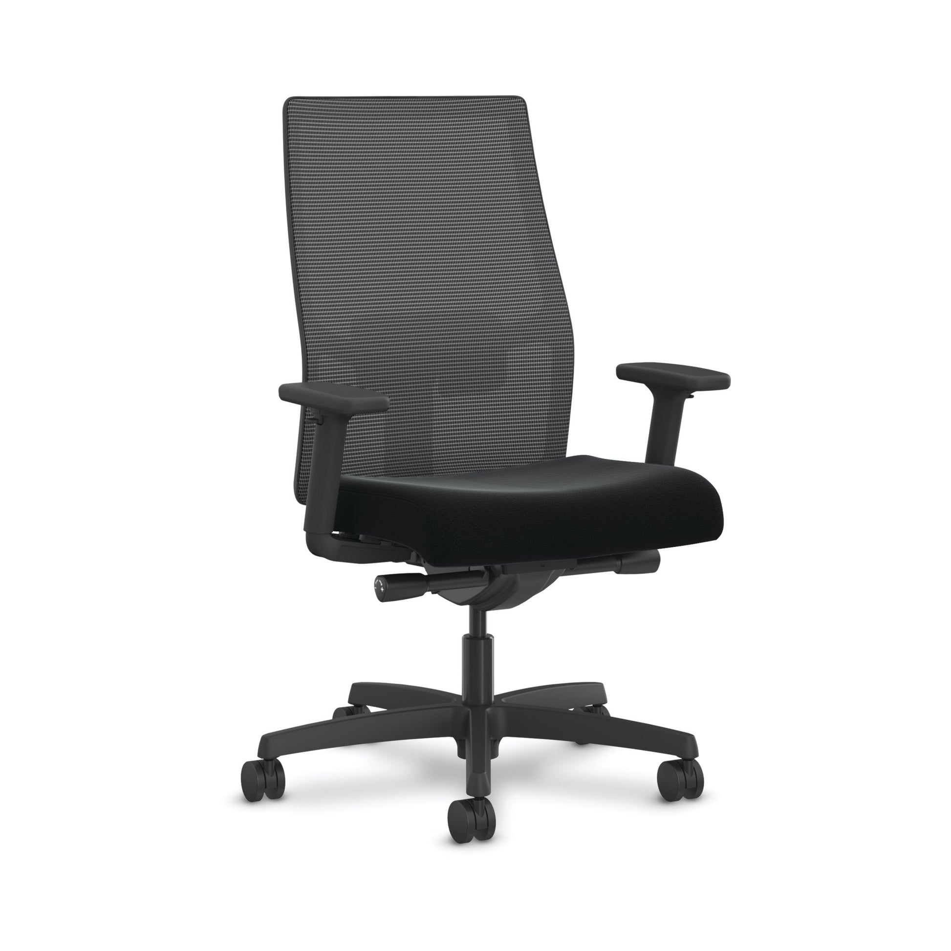 HON Ignition 2.0 Mesh Office Chair | Mid-Back | Synchro-Tilt | Black Seat Fabric | Black Mesh | Black Frame | Krypton Green Adjustable Lumbar