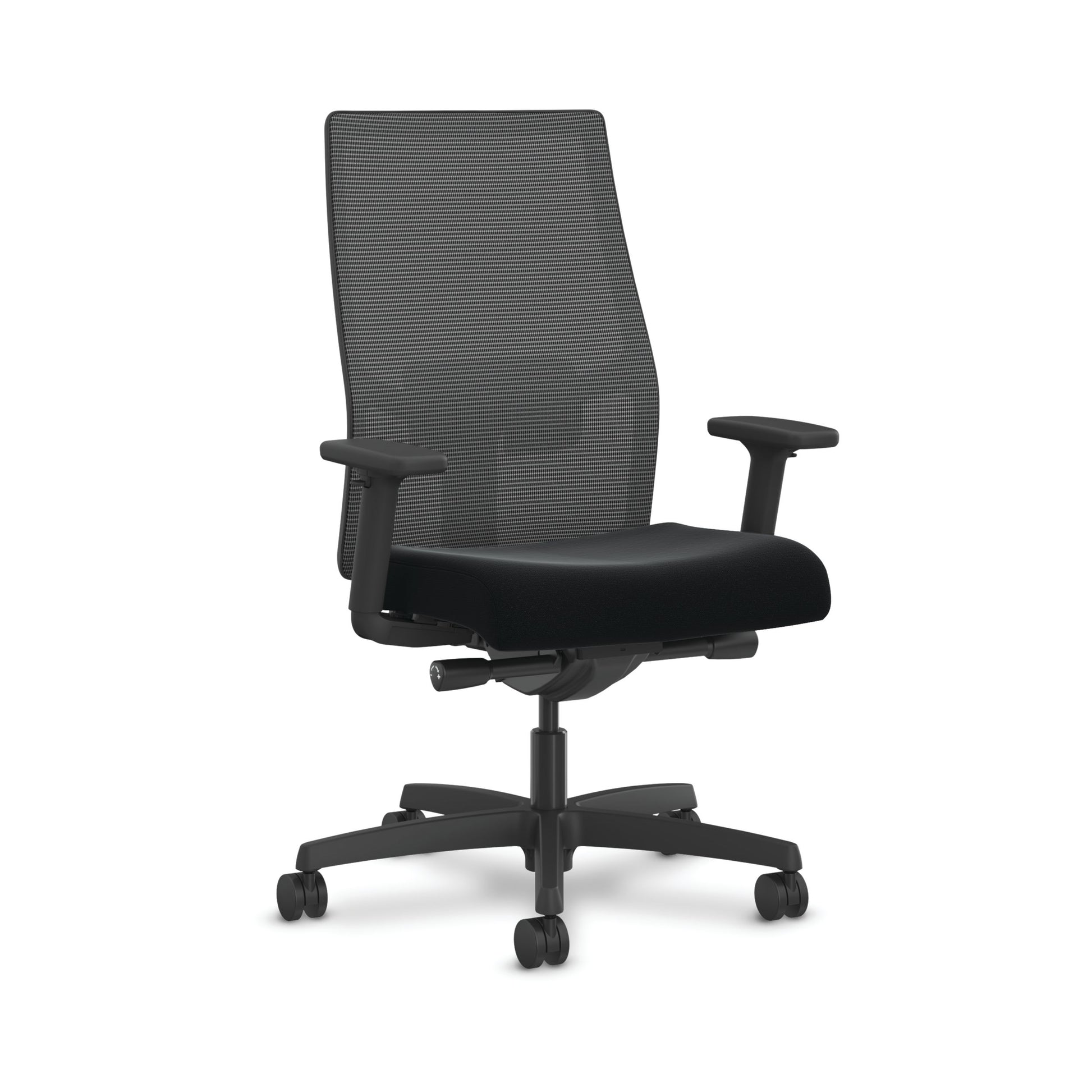 HON Ignition 2.0 Mesh Office Chair | Mid-Back | Synchro-Tilt | Black Seat Fabric | Black Mesh | Black Frame | Regatta Blue Adjustable Lumbar