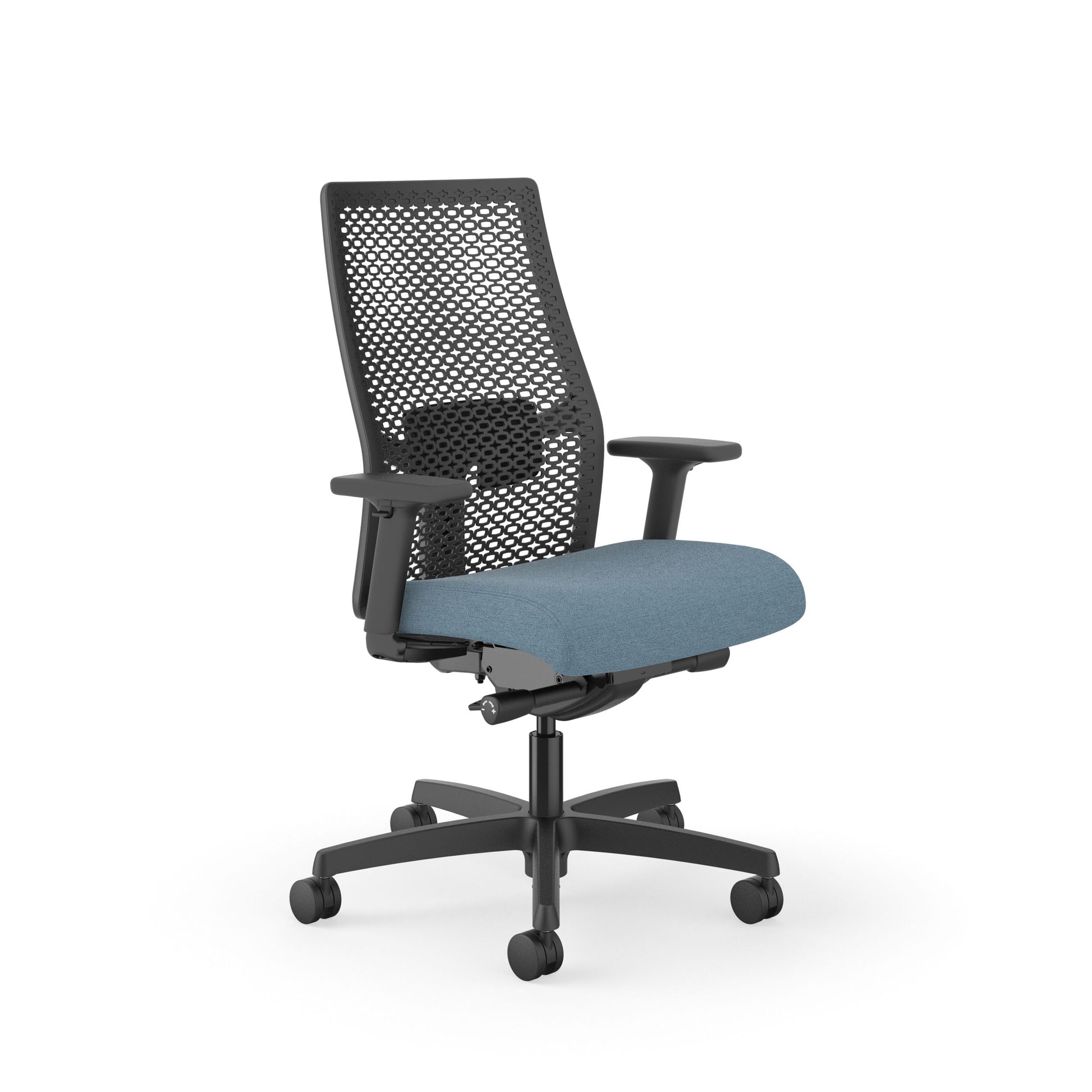 HON Ignition 2.0 ReActiv Office Chair | Mid-Back | Synchro-Tilt | Carolina Seat Fabric | Charcoal ReActiv Back | Black Frame