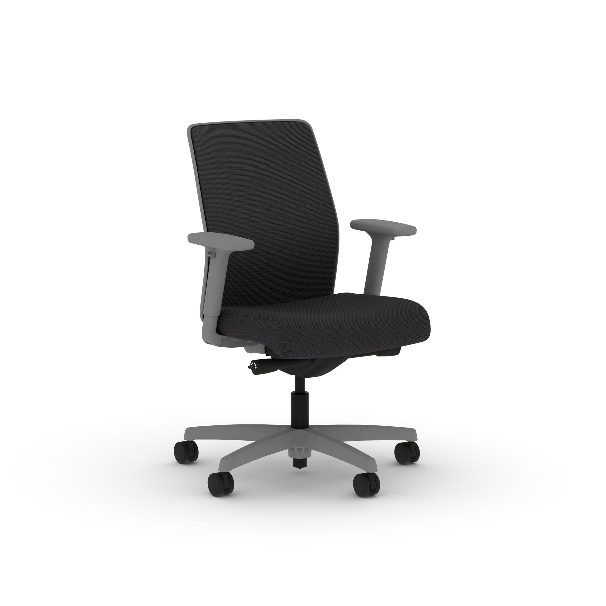 HON Ignition 2.0 Task Chair | Spectrum Mesh Low-Back | Synchro-Tilt Control With Seat Slider | Onyx Spectrum Mesh Back | Onyx Spectrum Mesh Seat | Height- and Width-Adjustable Arms | Adjustable Lumbar Support | Titanium Frame