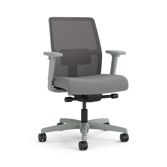 HON Ignition 2.0 4-way stretch Mesh Back Task Chair | Synchro-Tilt Control With Seat Slider | Height- and Width-Adjustable Arms | Adjustable Lumbar Support | Hard Casters | Charcoal 4-way stretch Mesh Back | Ash Seat Fabric | Titanium Frame