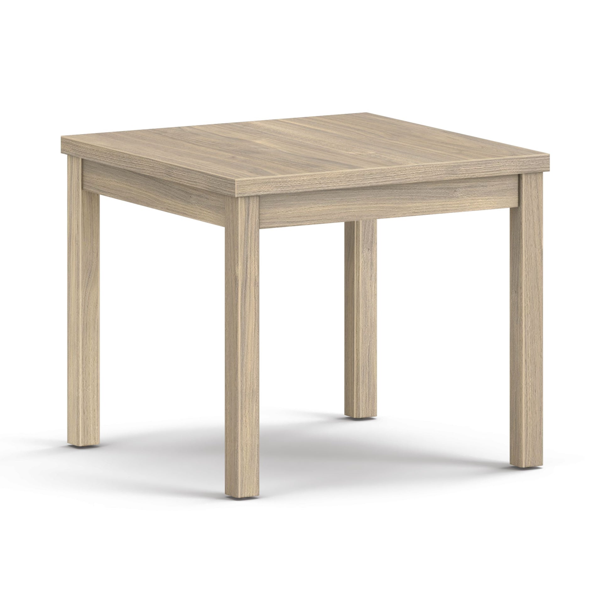 HON Laminate Corner Table | Flat Edge | 24"W | Kingswood Walnut