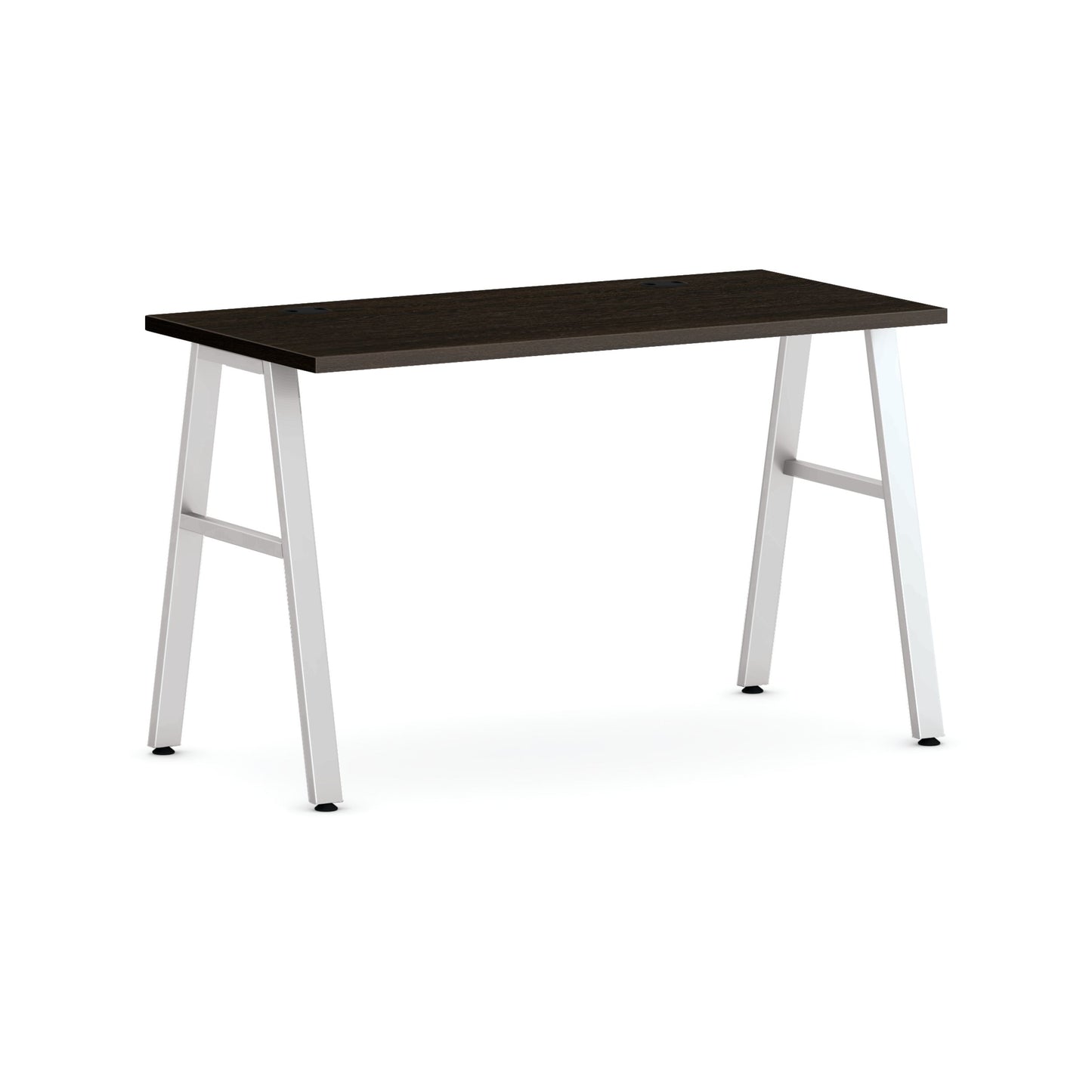 HON Mod Table Desk | Java Oak Laminate | Silver A-Legs