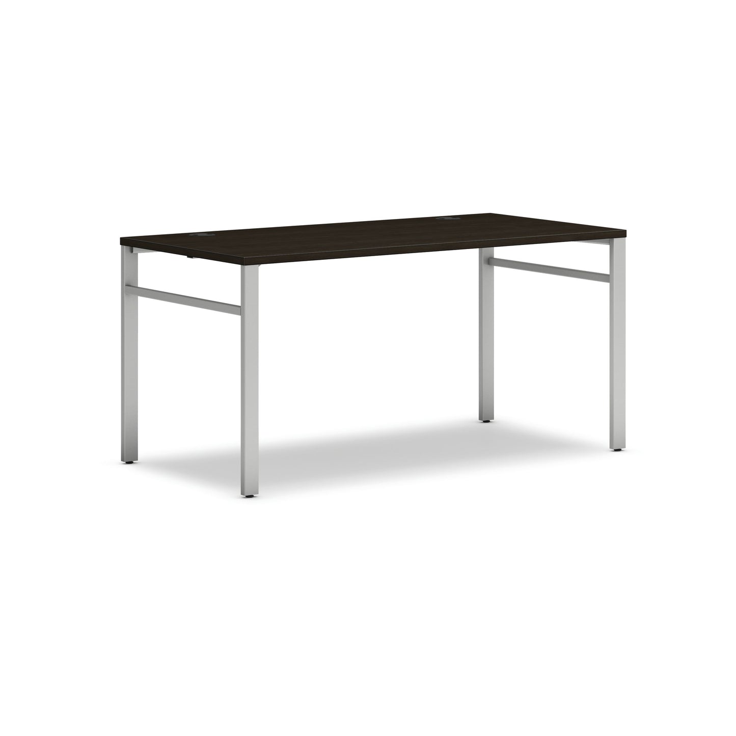 HON Mod Table Desk | 60"W x 30"D | Silver U-Legs | Java Oak Laminate