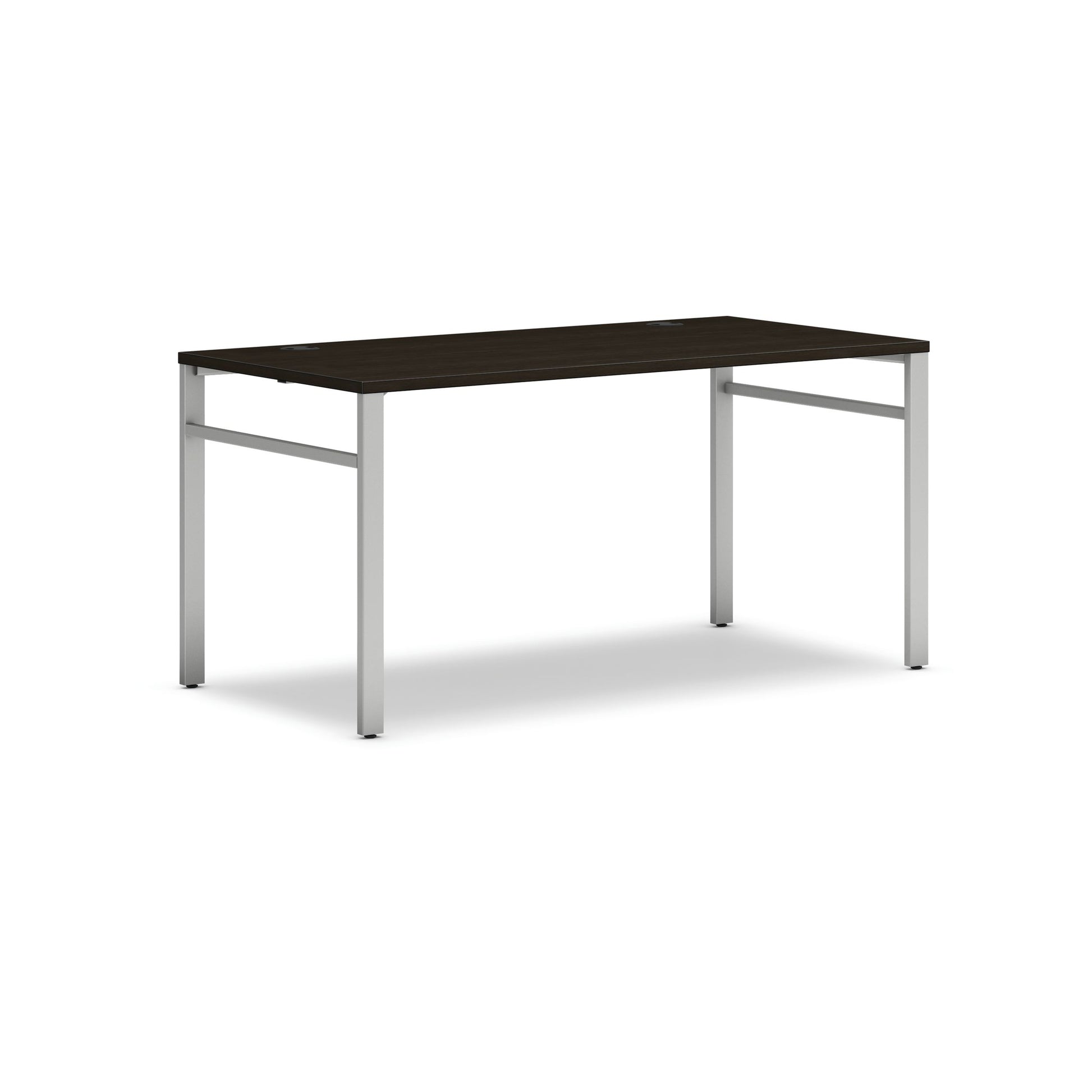 HON Mod Table Desk | 60"W x 30"D | Silver U-Legs | Java Oak Laminate