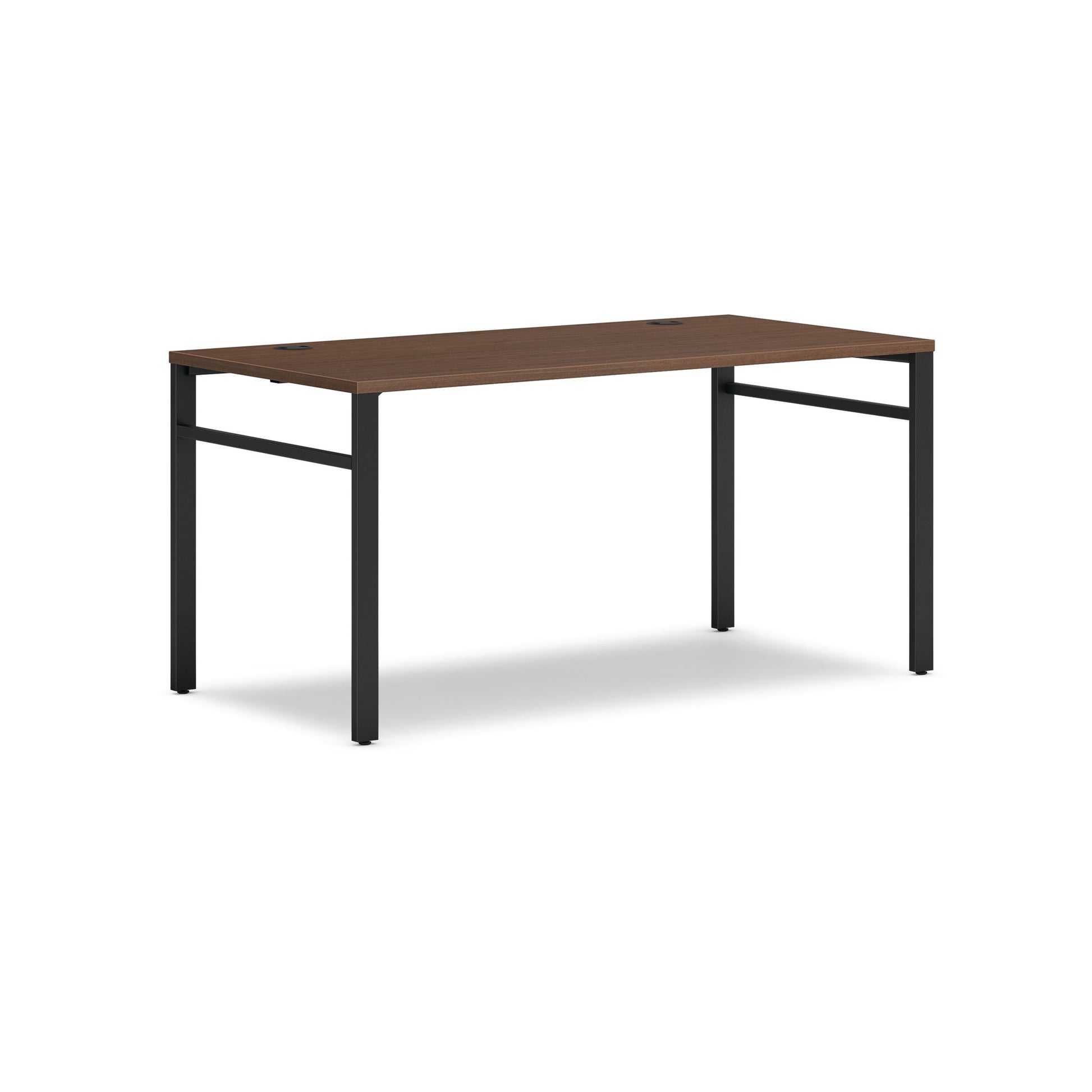 HON Mod Table Desk | 60"W x 30"D | Black U-Legs | Sepia Walnut Laminate