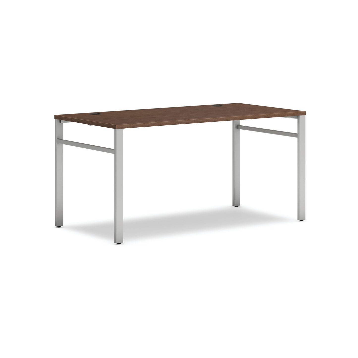HON Mod Table Desk | 60"W x 30"D | Silver U-Legs | Sepia Walnut Laminate