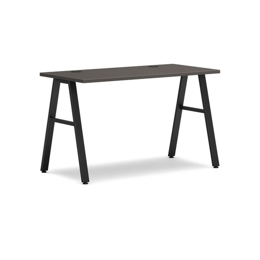 HON Mod Desk | 48"W x 24"D | A-Leg Base | Slate Teak Laminate