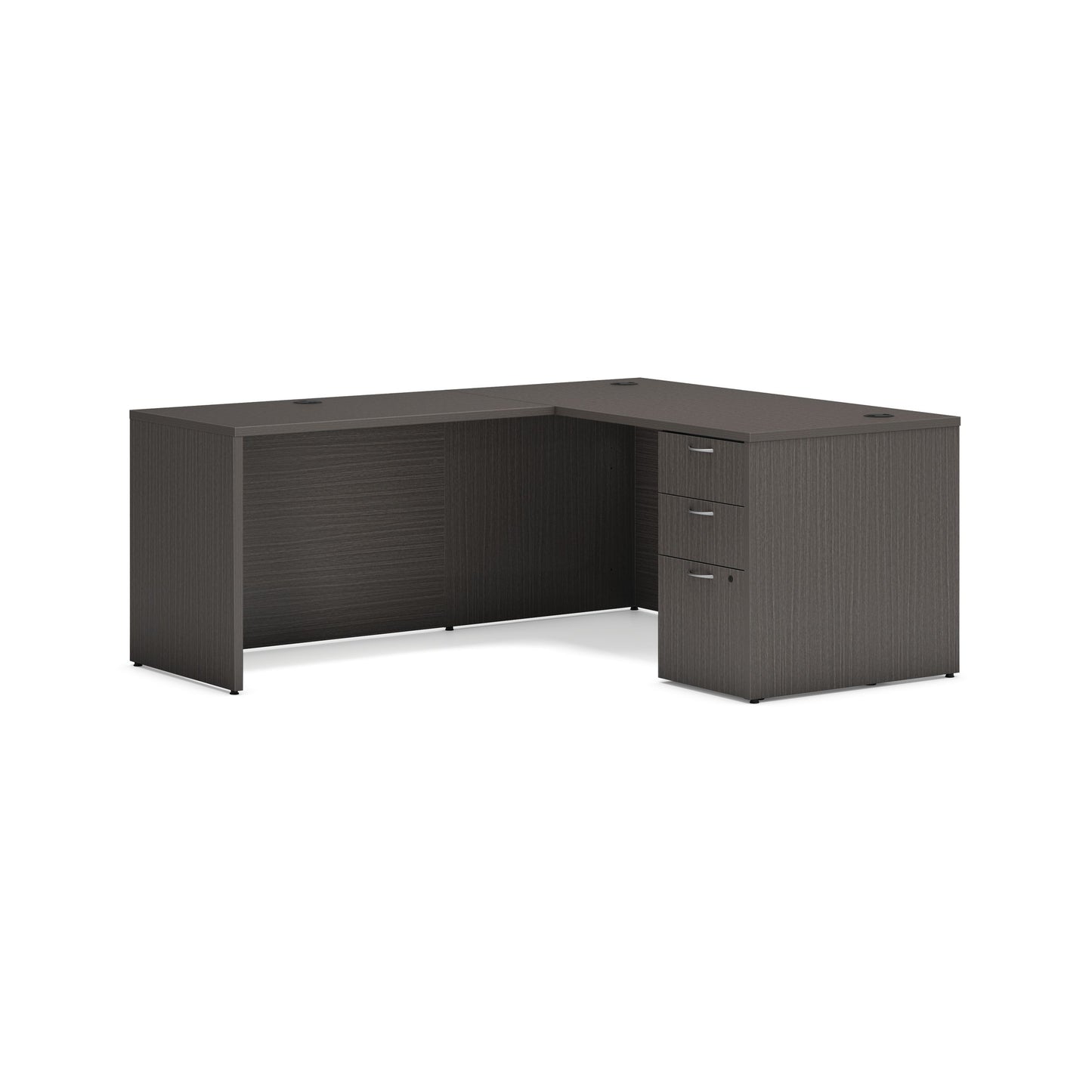 HON Mod L-Station | 2 Box Drawers / 1 File Drawer | 60"W x 72"D | Slate Teak