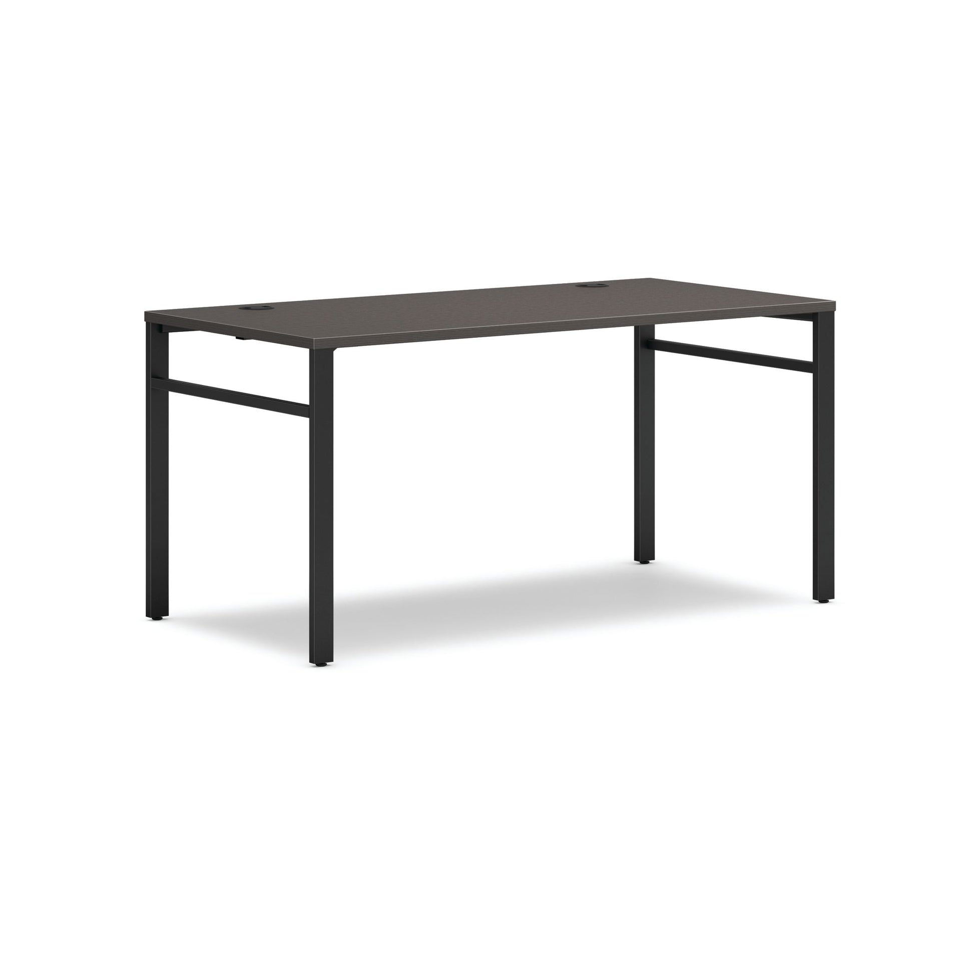 HON Mod Table Desk | 60"W x 30"D | Black U-Legs | Slate Teak Laminate