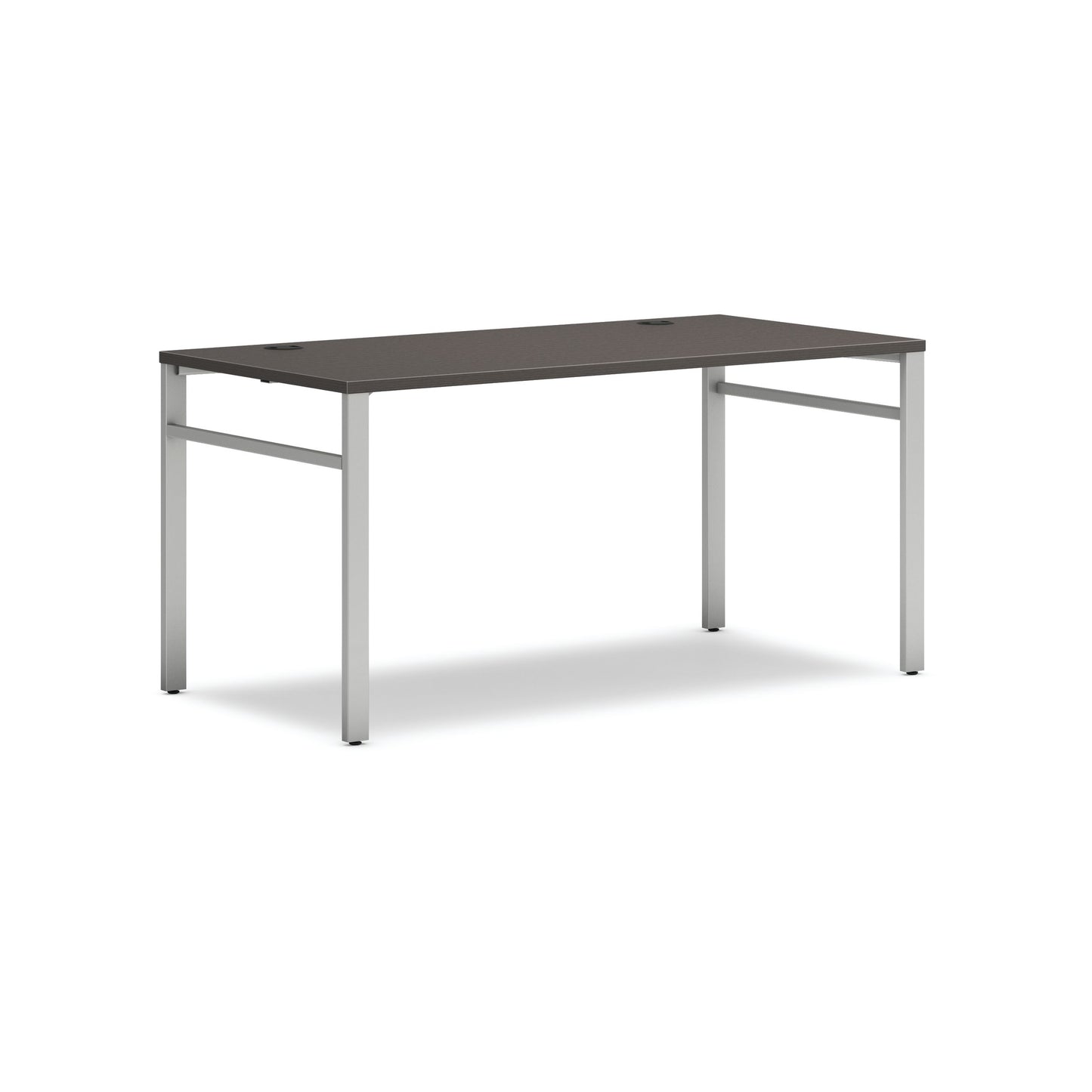 HON Mod Table Desk | 60"W x 30"D | Silver U-Legs | Slate Teak Laminate
