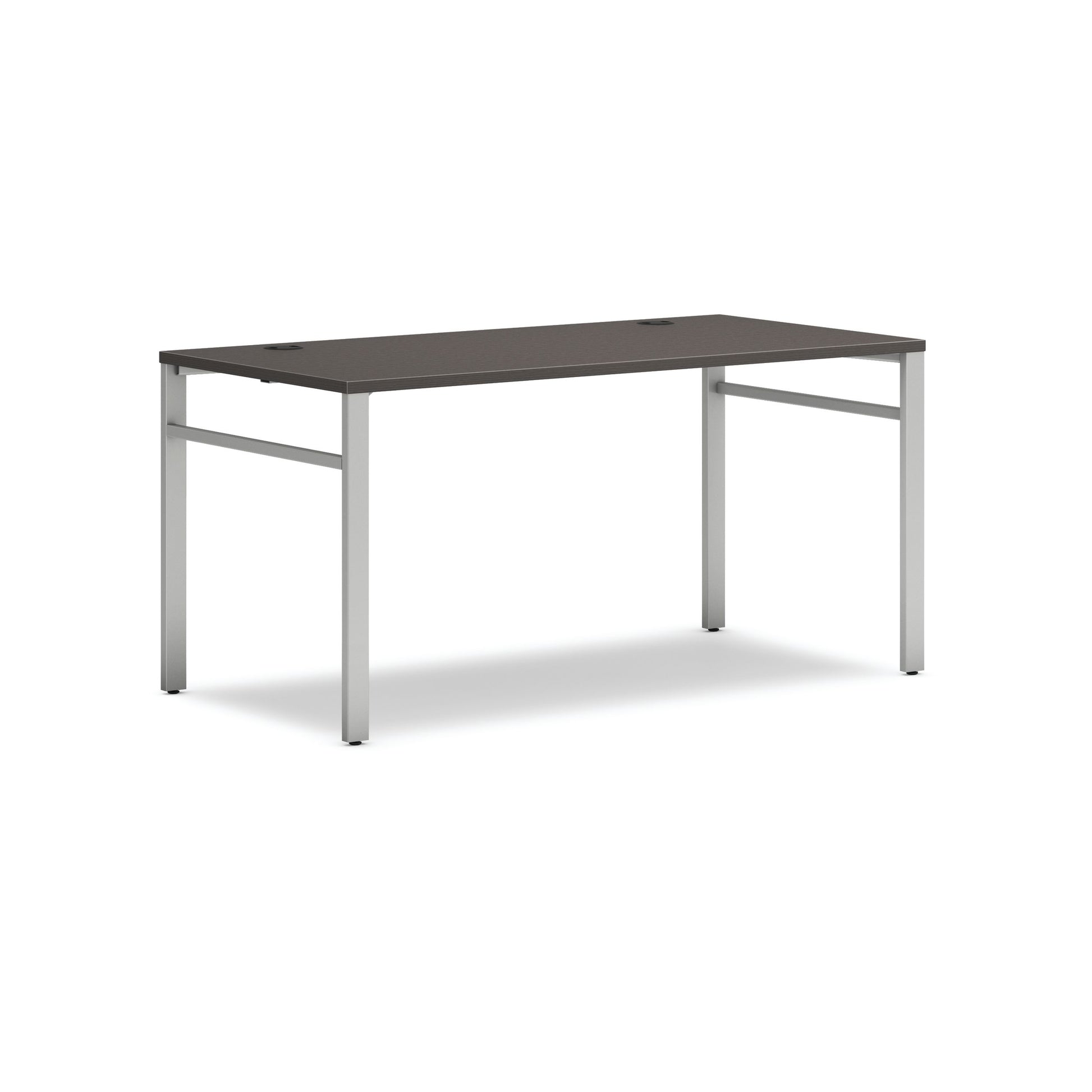 HON Mod Table Desk | 60"W x 30"D | Silver U-Legs | Slate Teak Laminate