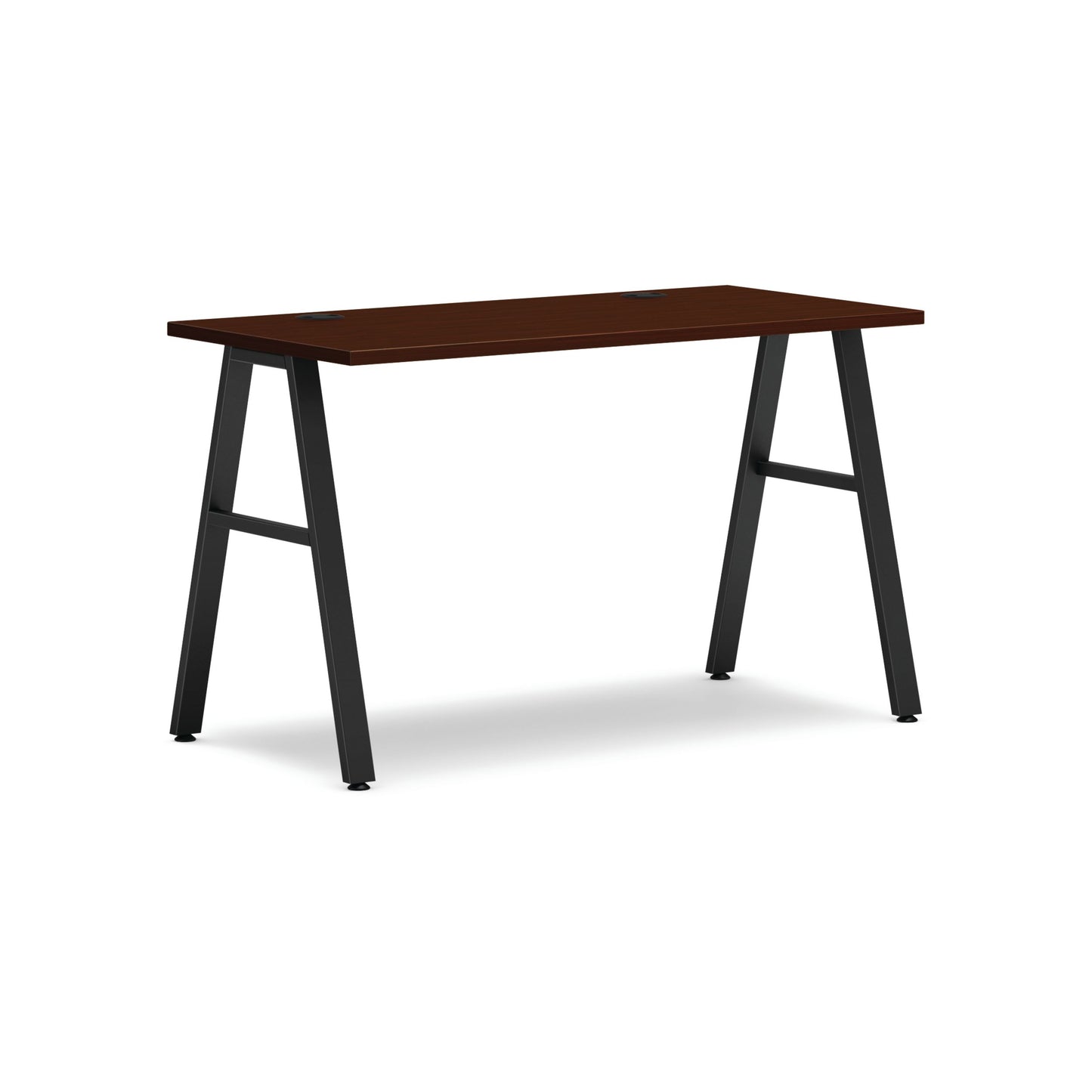 HON Mod Desk | 48"W x 24"D | A-Leg Base | Traditional Mahogany Laminate