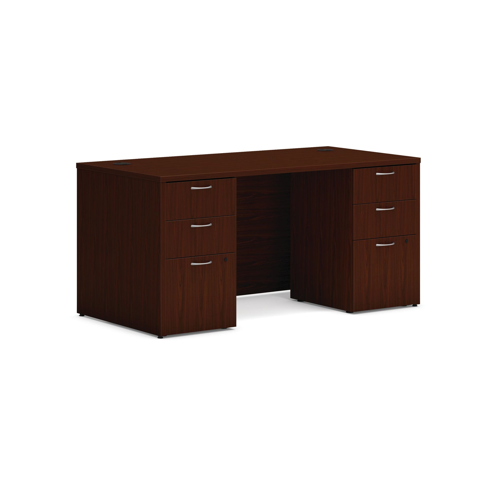 HON Mod Desk | 4 Box Drawers / 2 File Drawer | 60"W x 30"D | Traditional Mahogany Laminate
