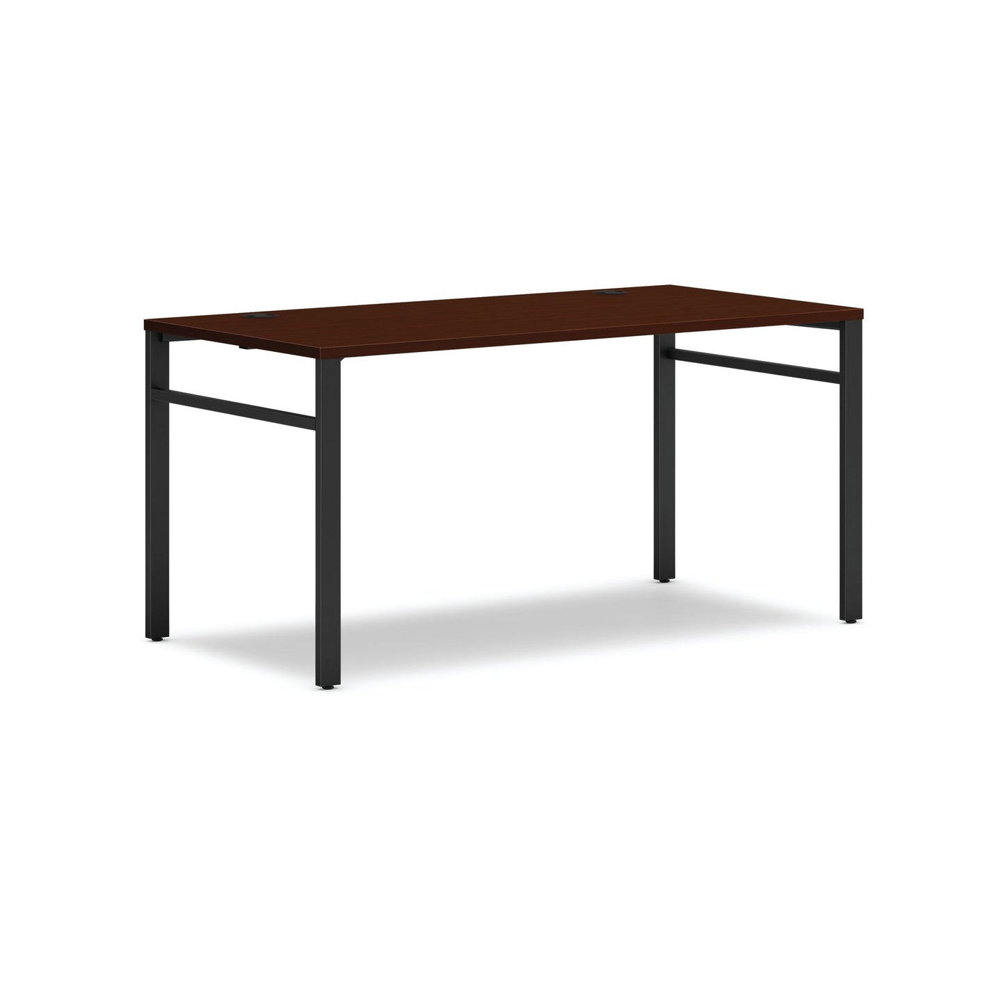 HON Mod Table Desk | 60"W x 30"D | Black U-Legs | Traditional Mahogany Laminate